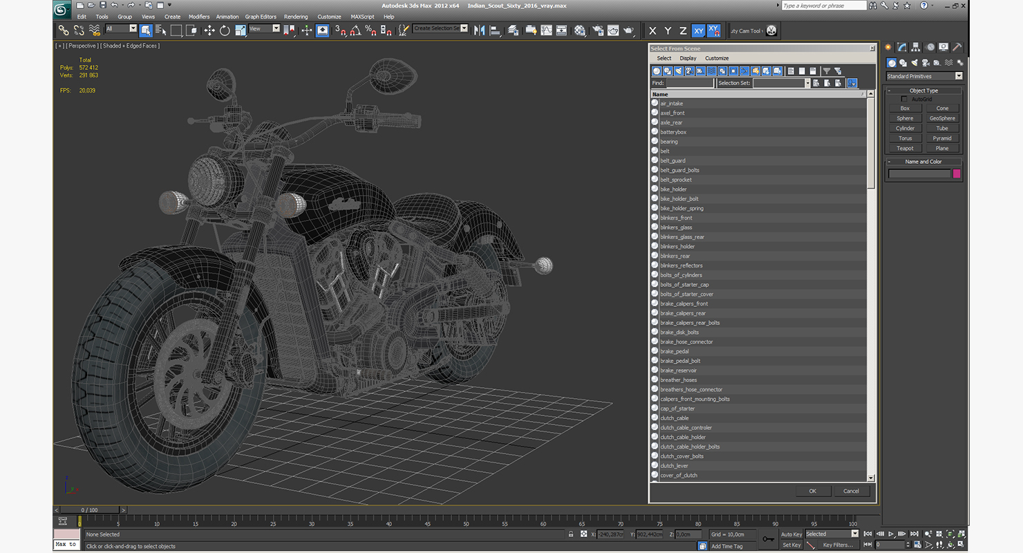 Motorcycle Indian Scout Sixty 2016 3D model