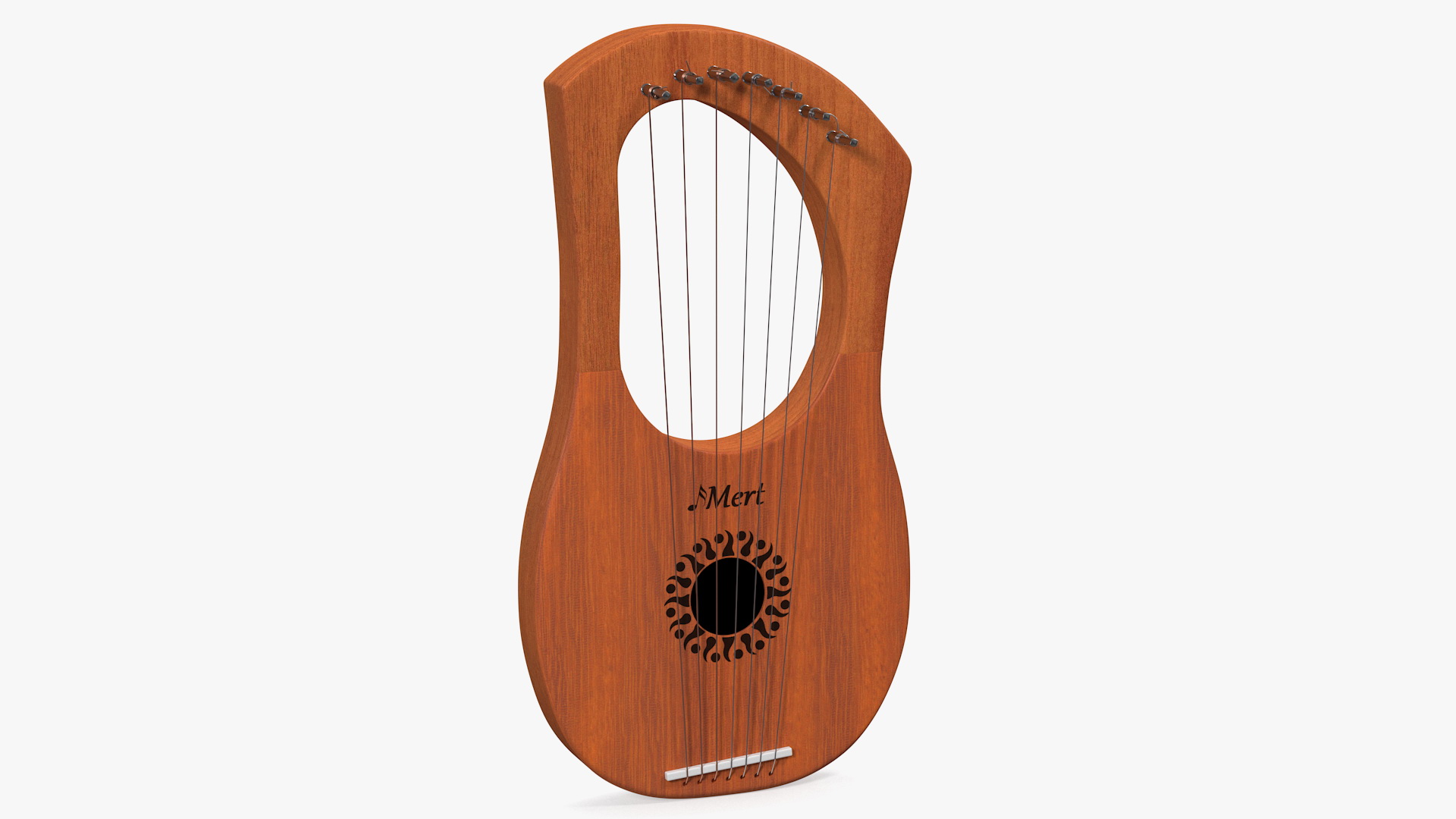 3D Donner DLH 001 Lyre Harp Mahogany model