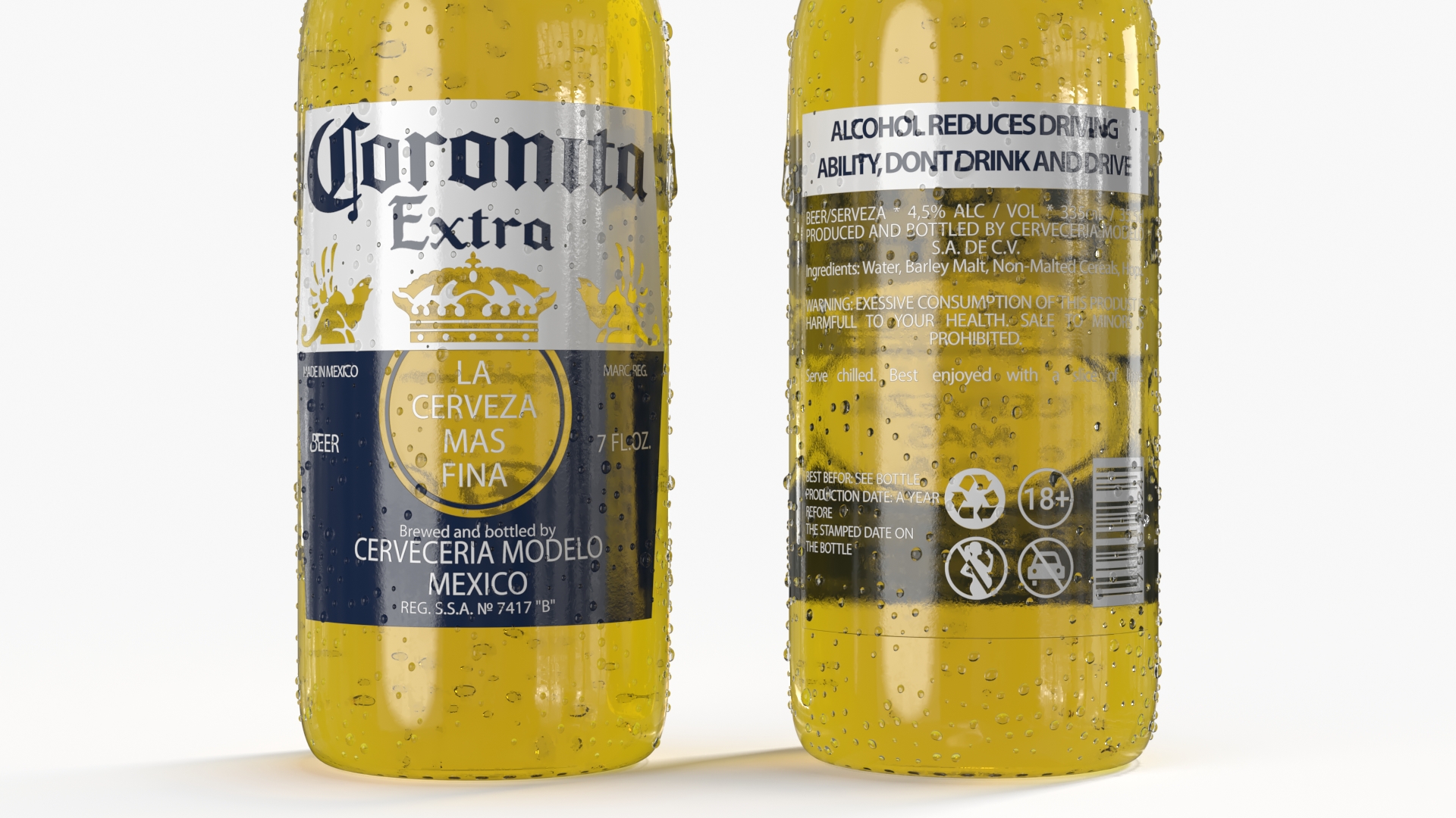 3D Cold Coronita Beer Glass Bottle 07oz