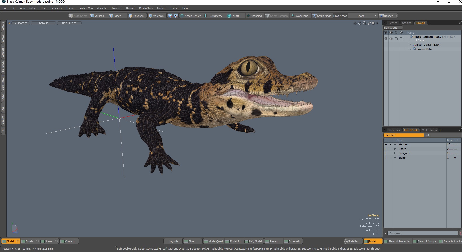 Black Caiman Baby 3D