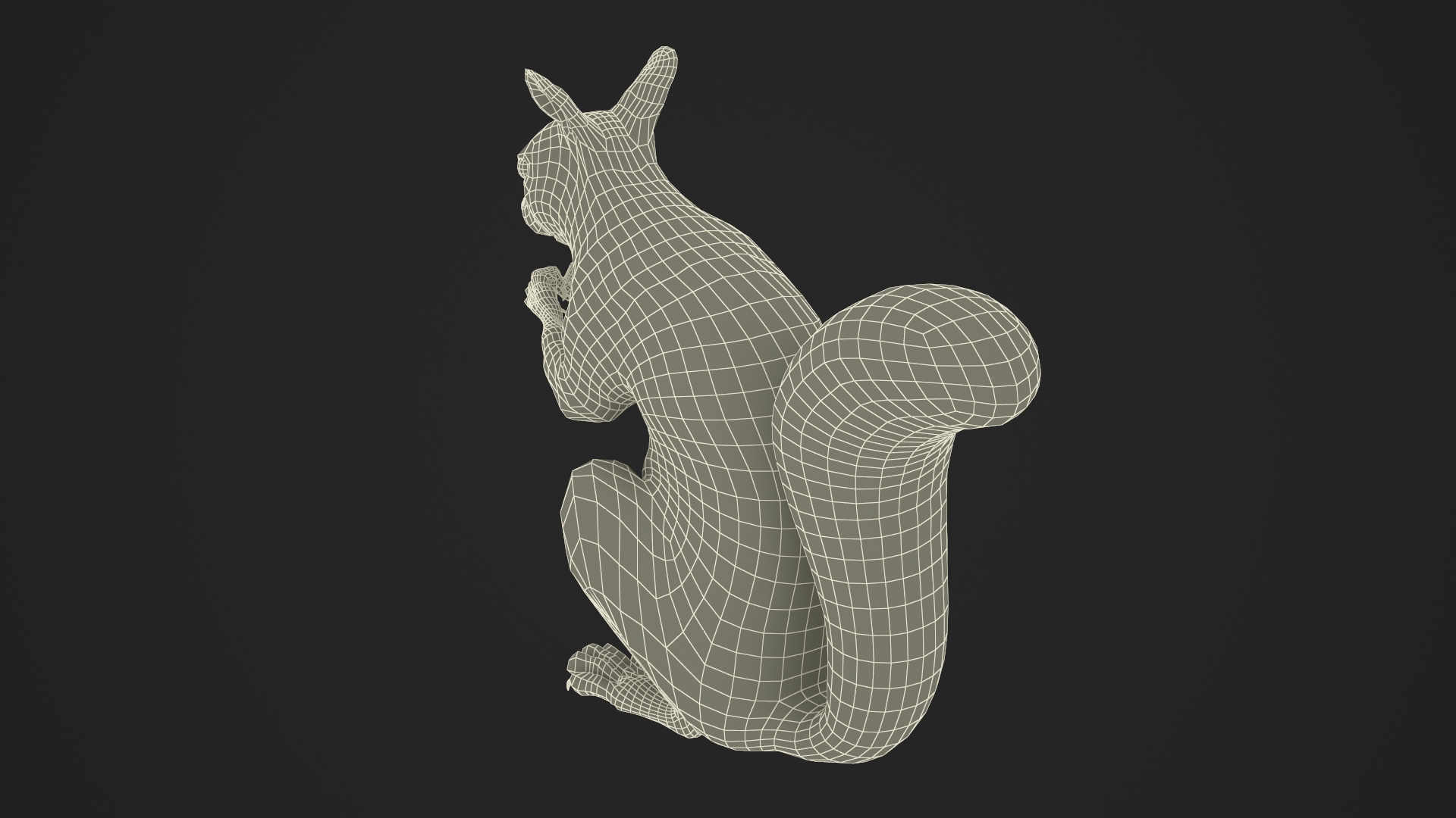 Red Squirrel in a Sitting Pose Fur 3D model