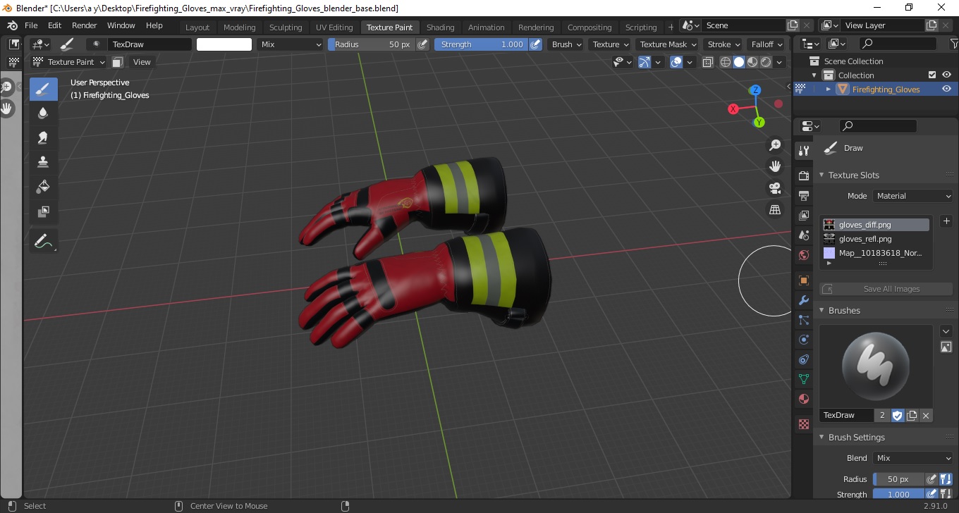 Firefighting Gloves 3D model