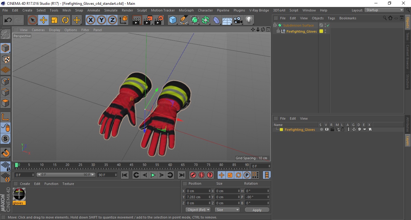 Firefighting Gloves 3D model