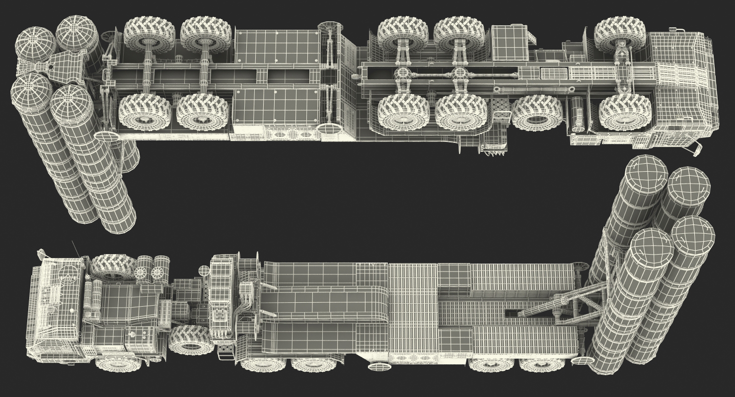 3D S 400 Triumf Launch Vehicle Battle Position model