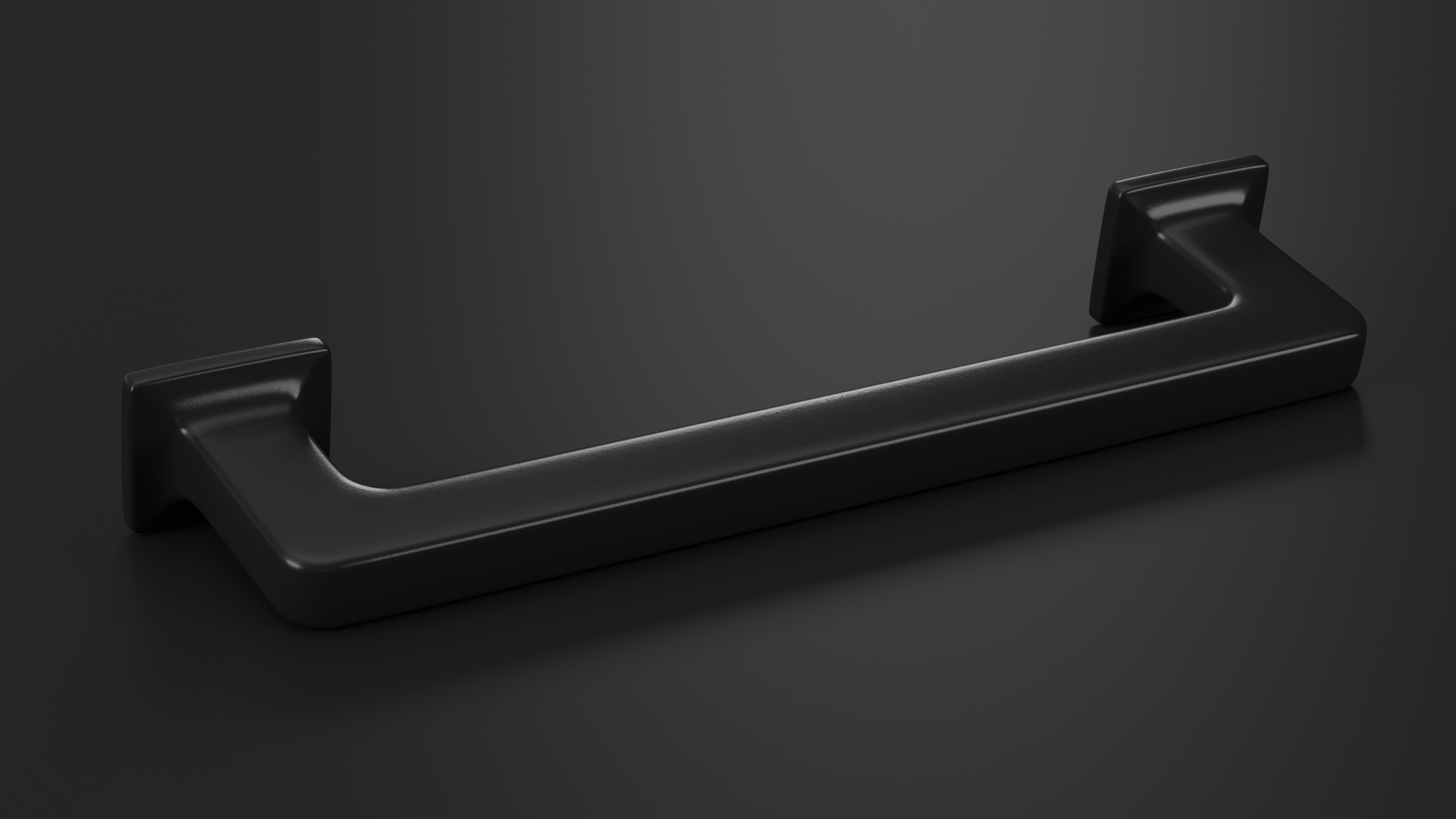 3D model Kitchen Cabinet Handle Footed Black