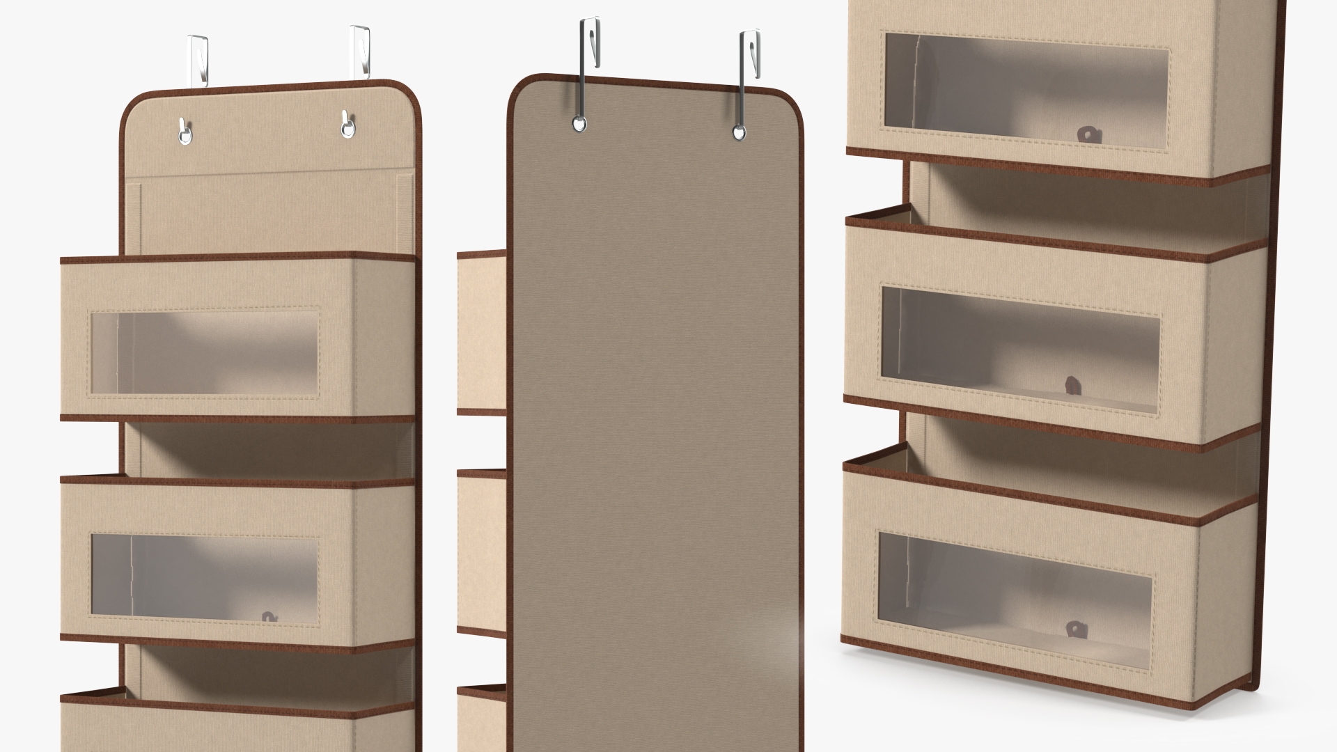 Wall Mount Organizer with Pockets Beige 3D model