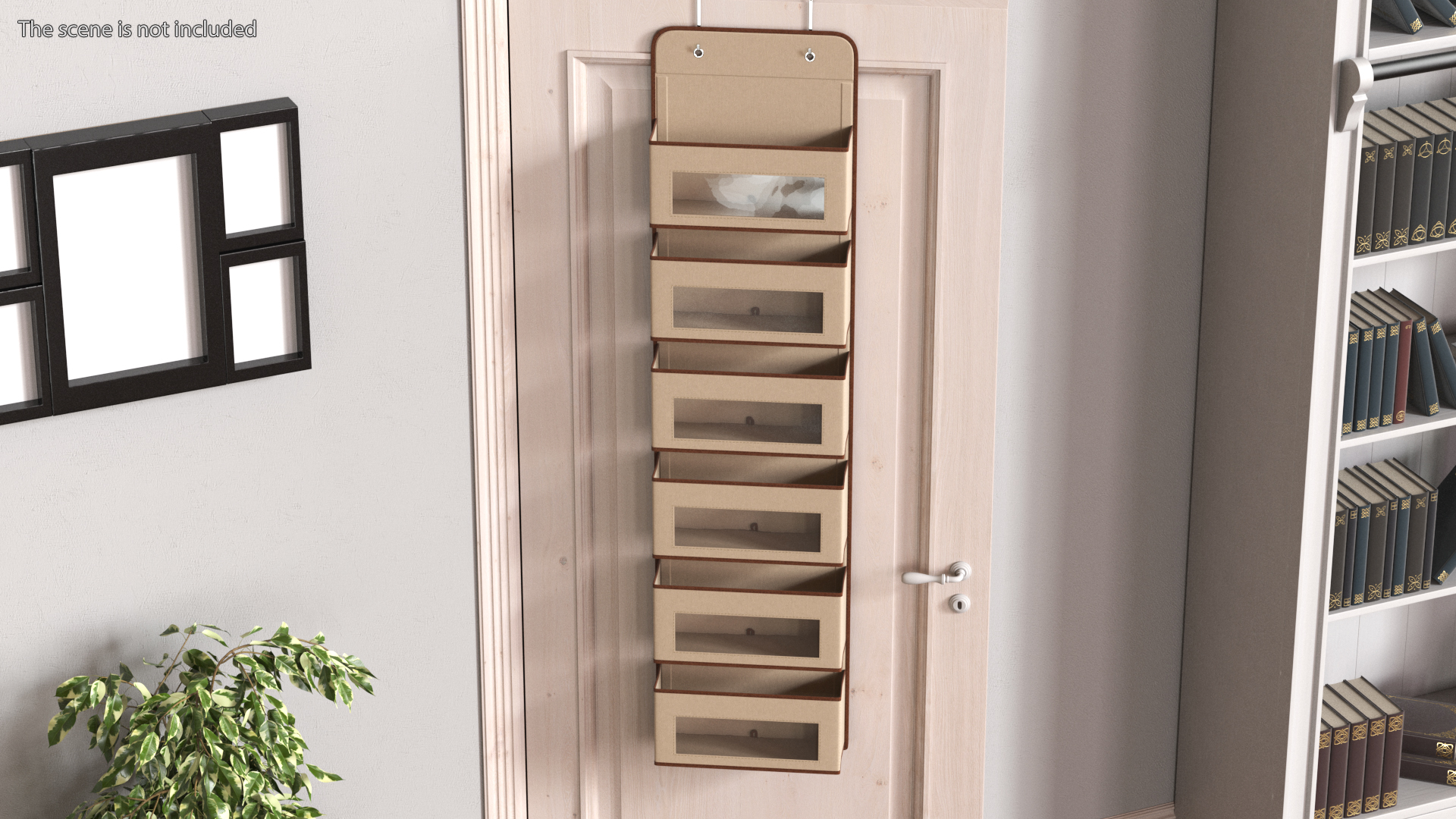 Wall Mount Organizer with Pockets Beige 3D model