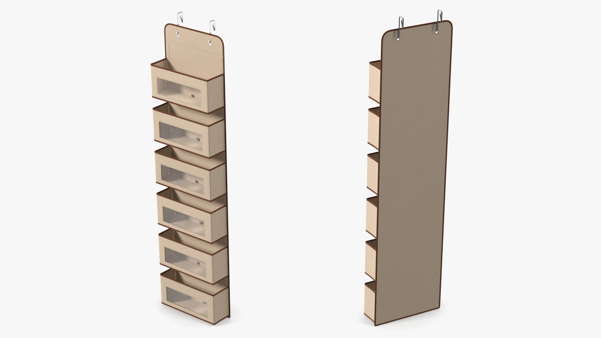 Wall Mount Organizer with Pockets Beige 3D model