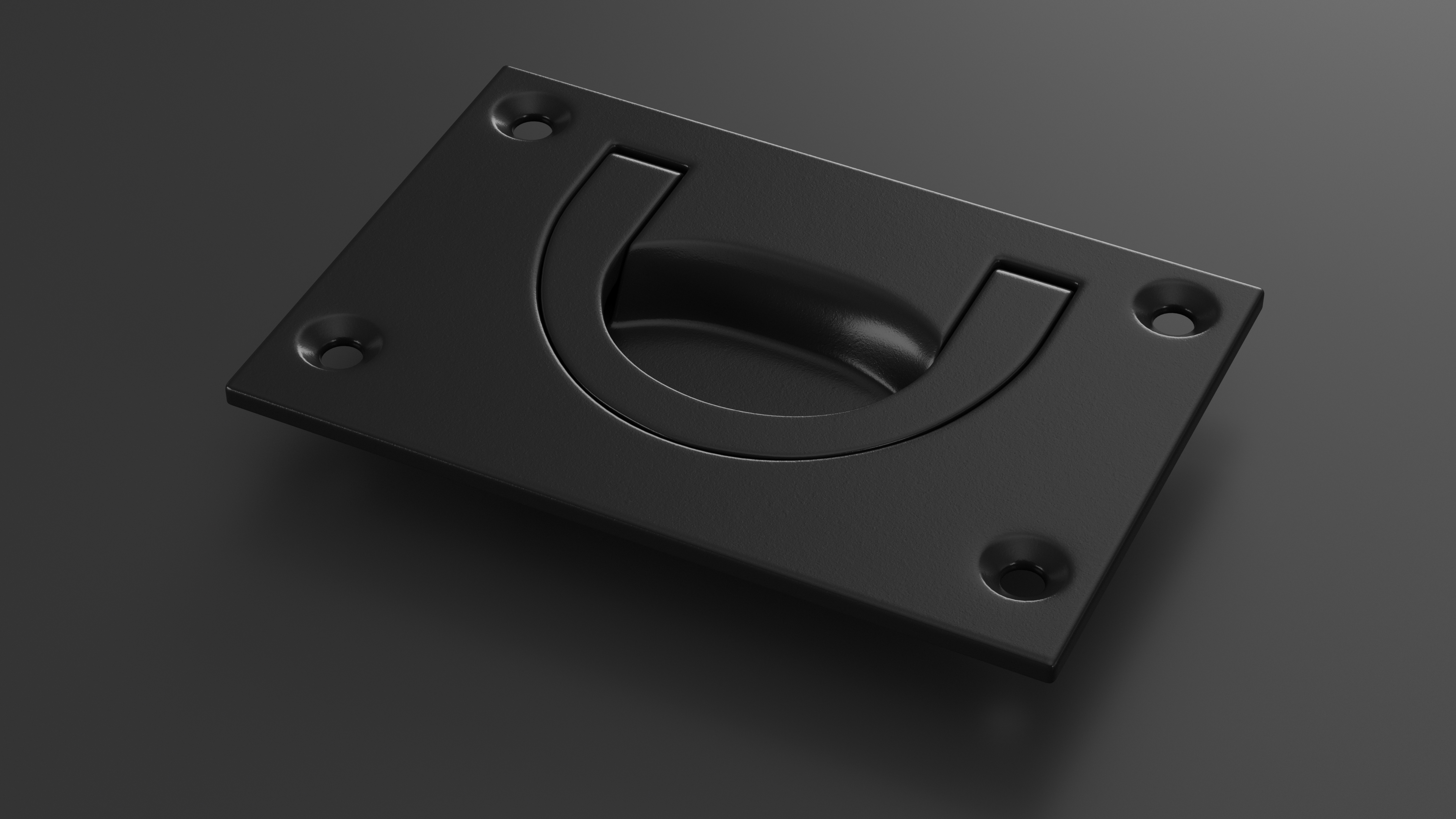 Kitchen Cabinet Handle Recessed Black 3D