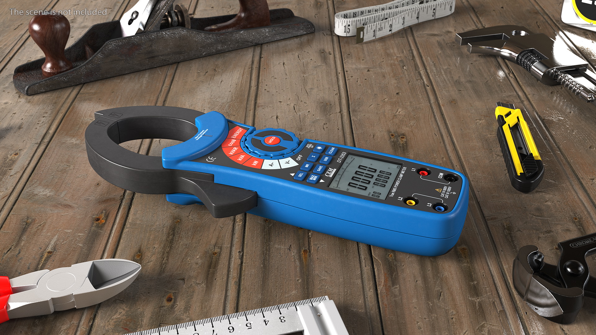 Clamp Digital Wattmeter CEM Blue 3D