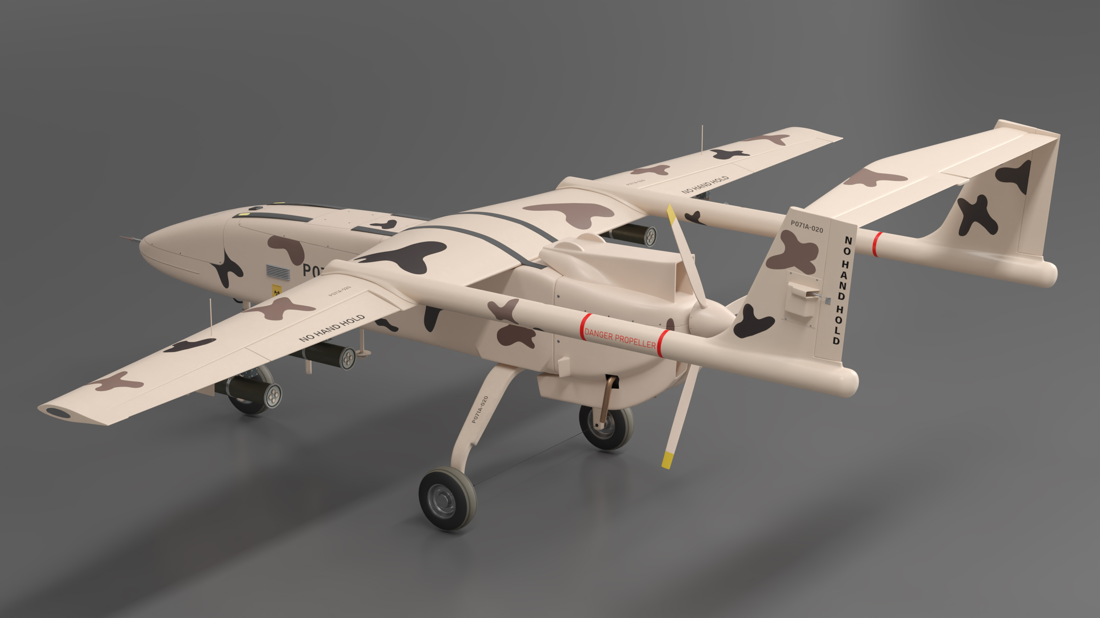 Camouflage Iranian Drone Mohajer-6 3D model