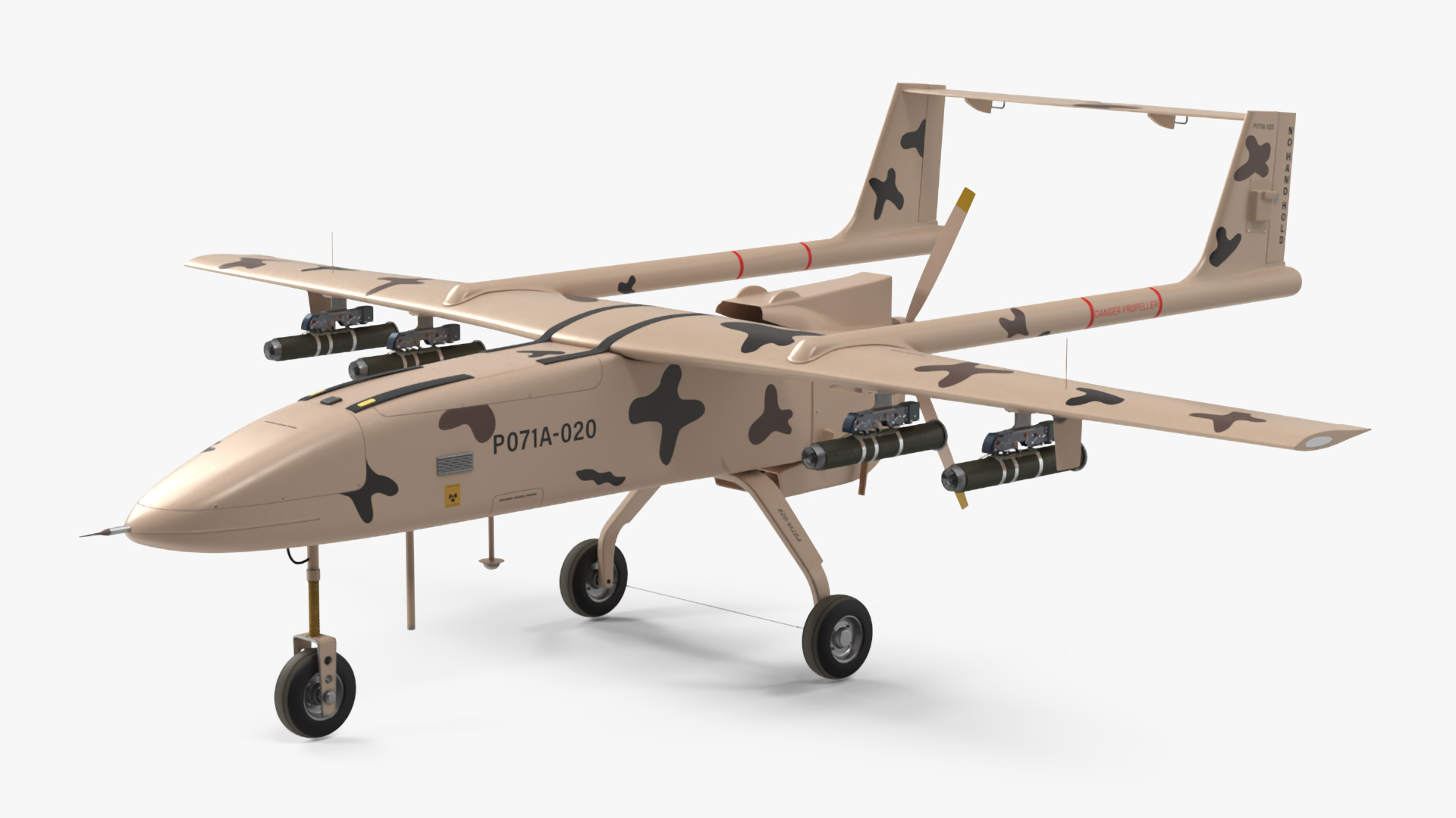 Camouflage Iranian Drone Mohajer-6 3D model