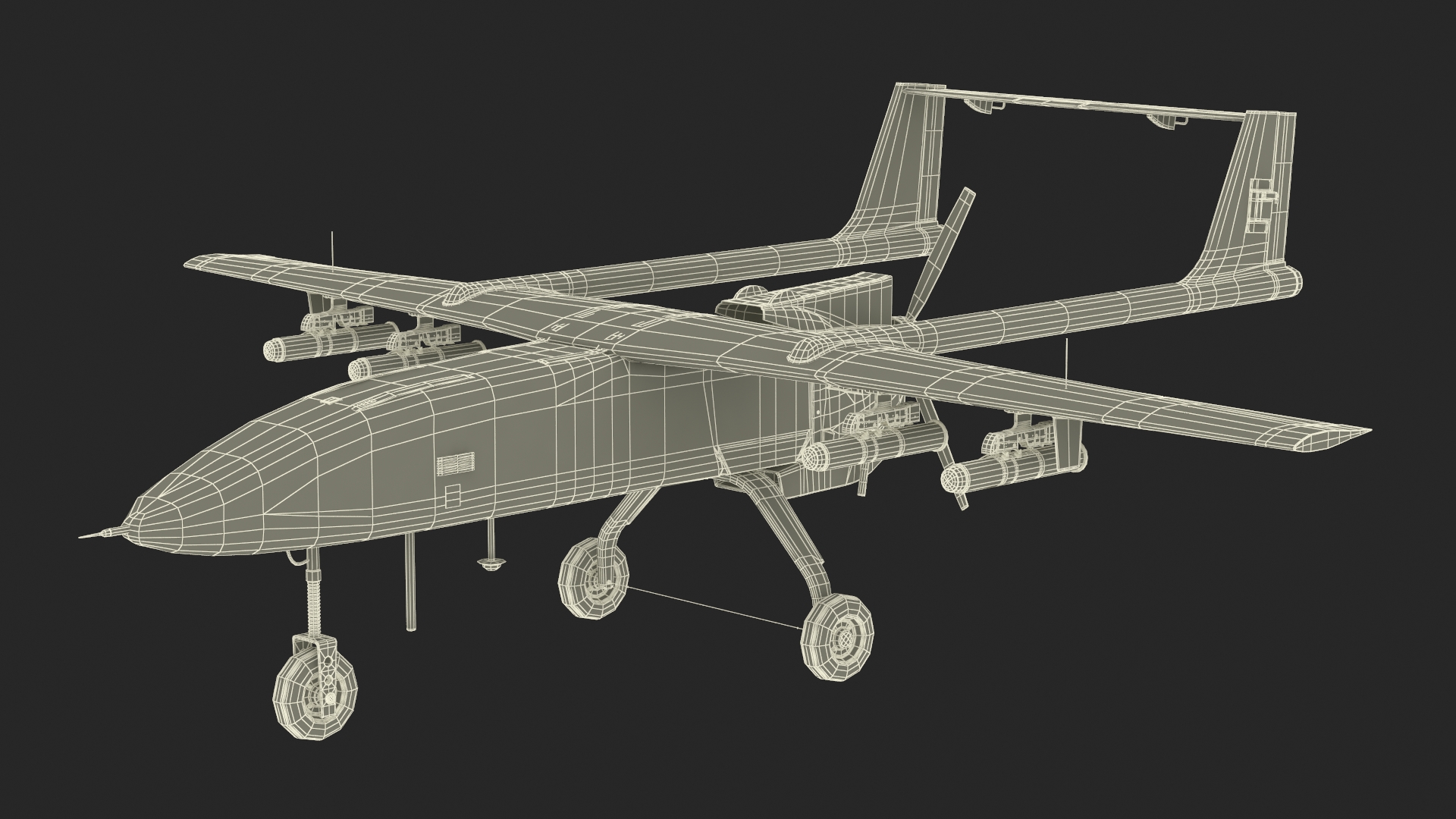 Camouflage Iranian Drone Mohajer-6 3D model