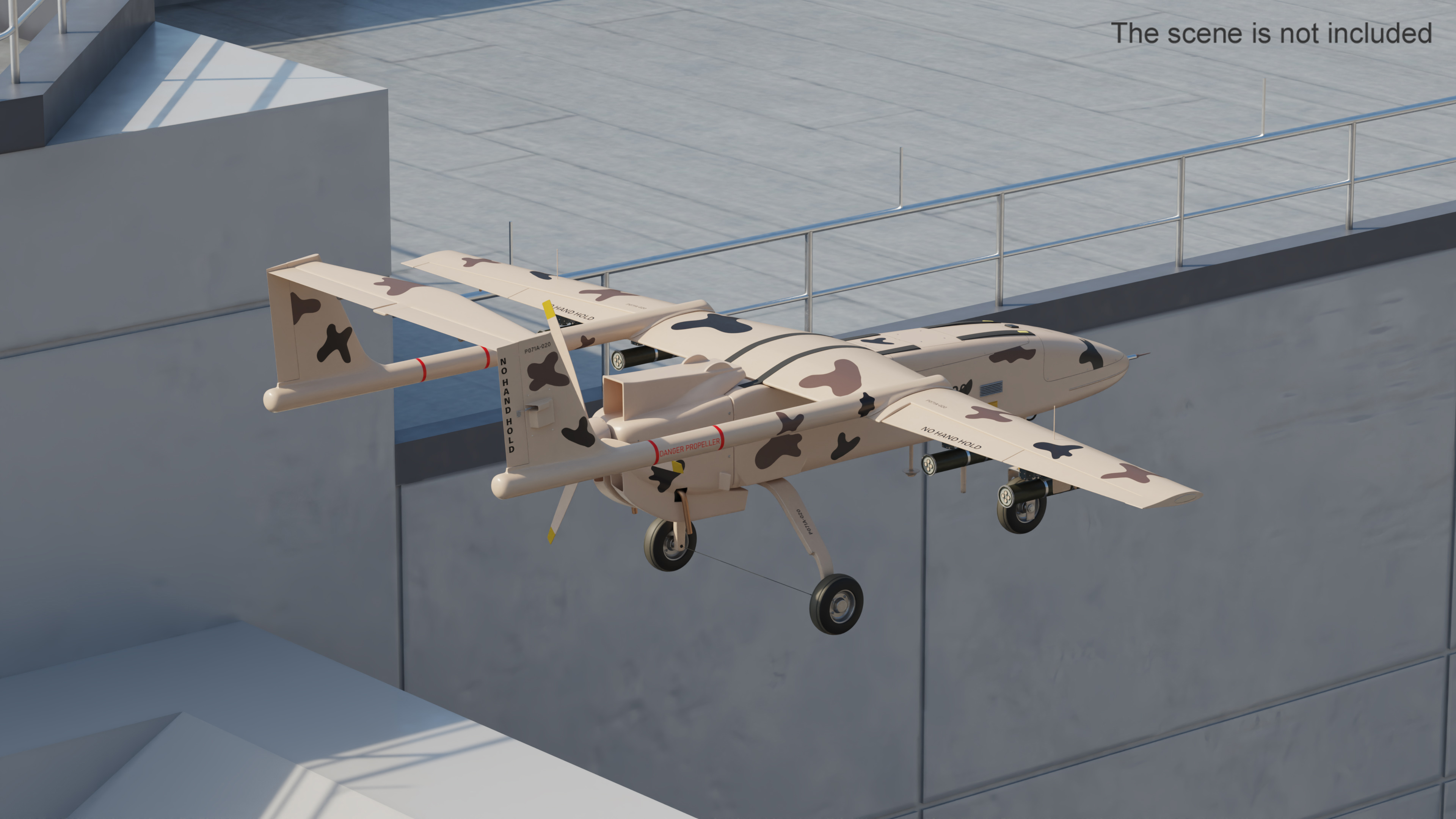 Camouflage Iranian Drone Mohajer-6 3D model