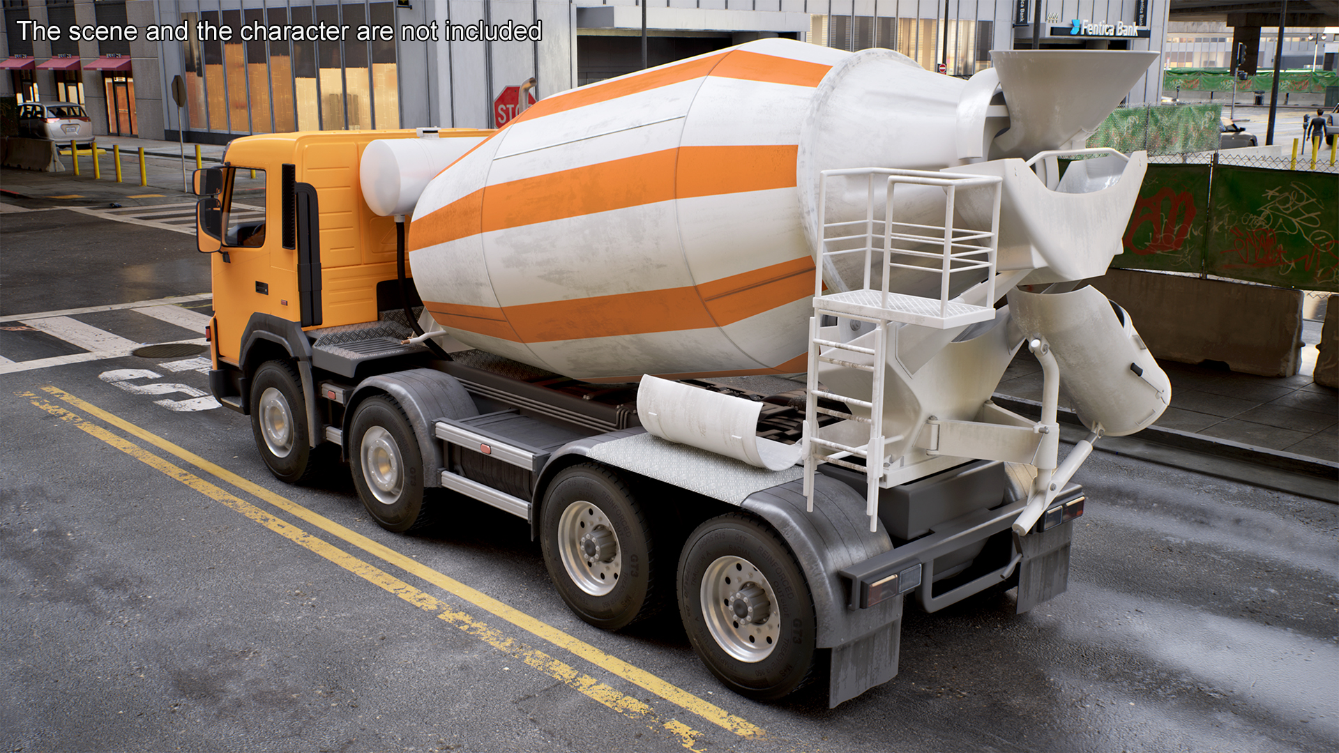 Concrete Mixer Truck Rigged 3D