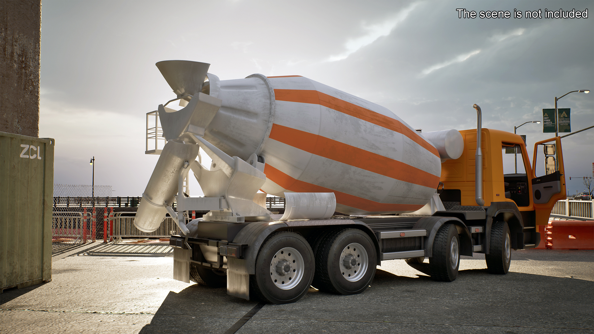 Concrete Mixer Truck Rigged 3D