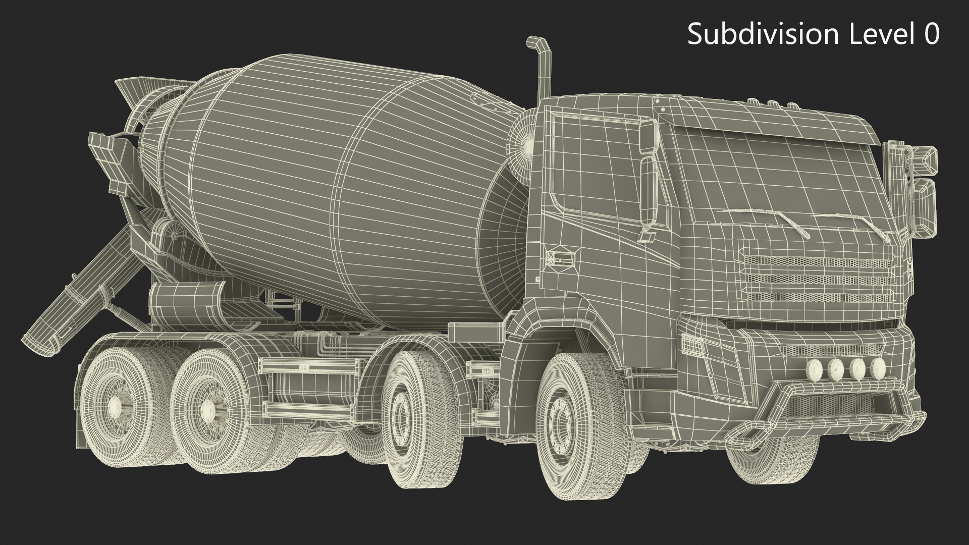 Concrete Mixer Truck Rigged 3D