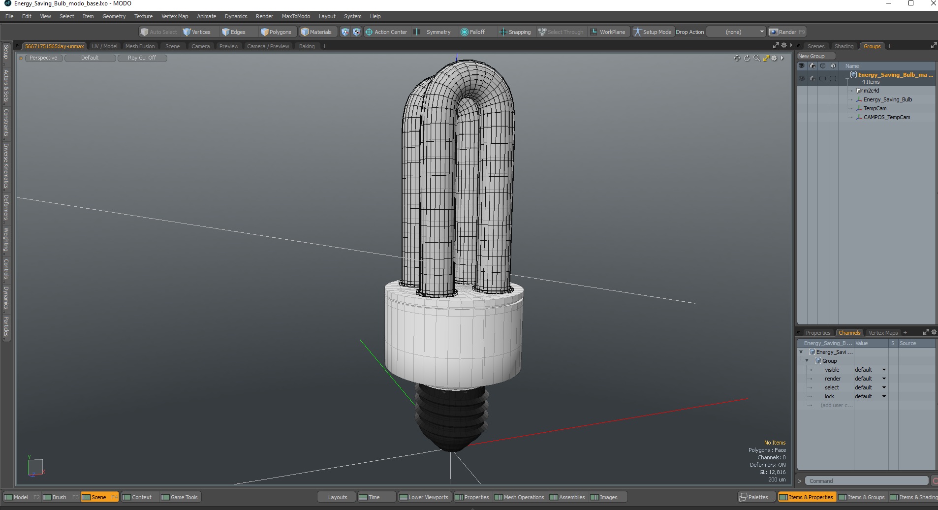 3D Energy Saving Bulb model