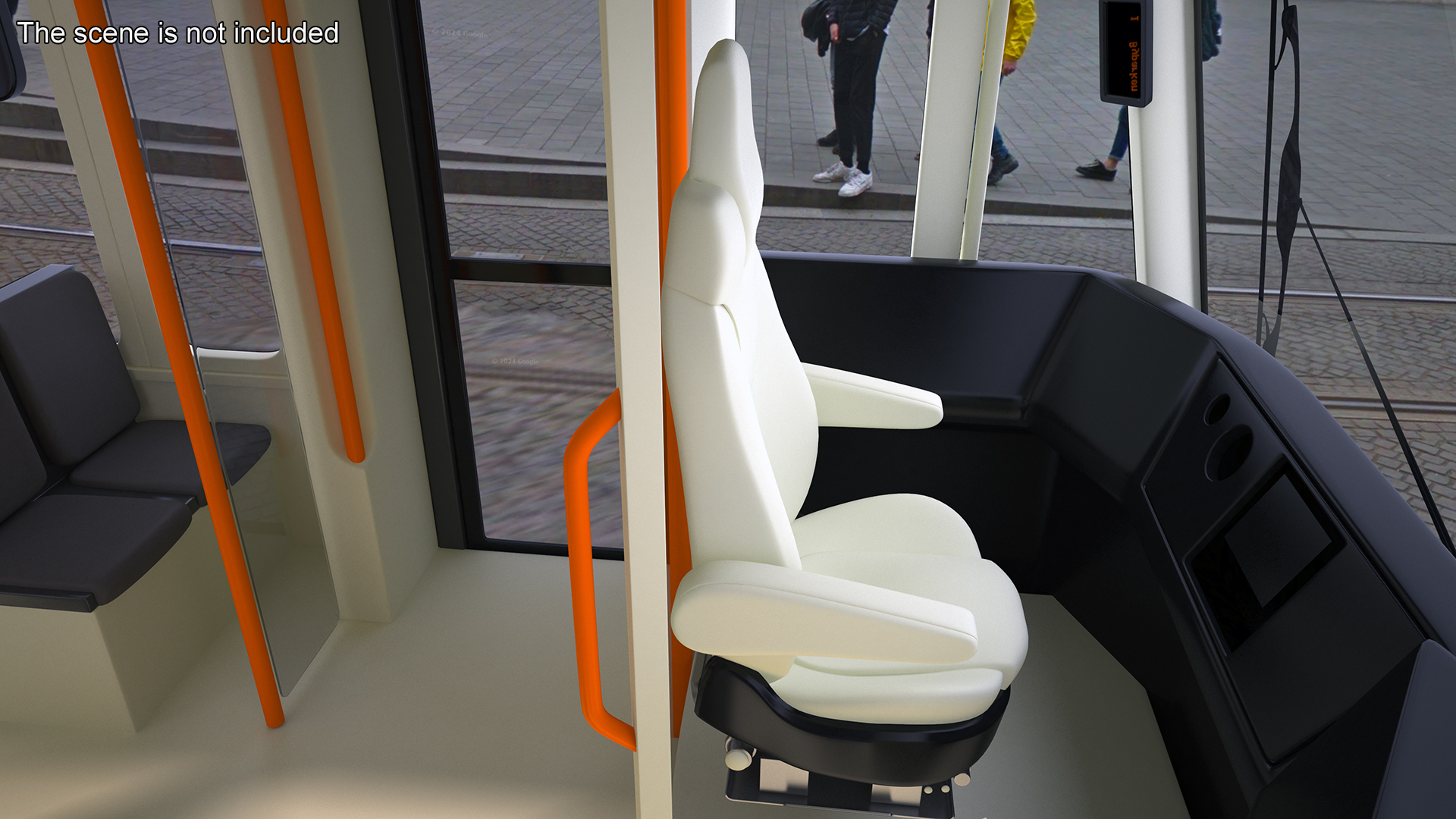 Modern City Tram Simple Interior 3D