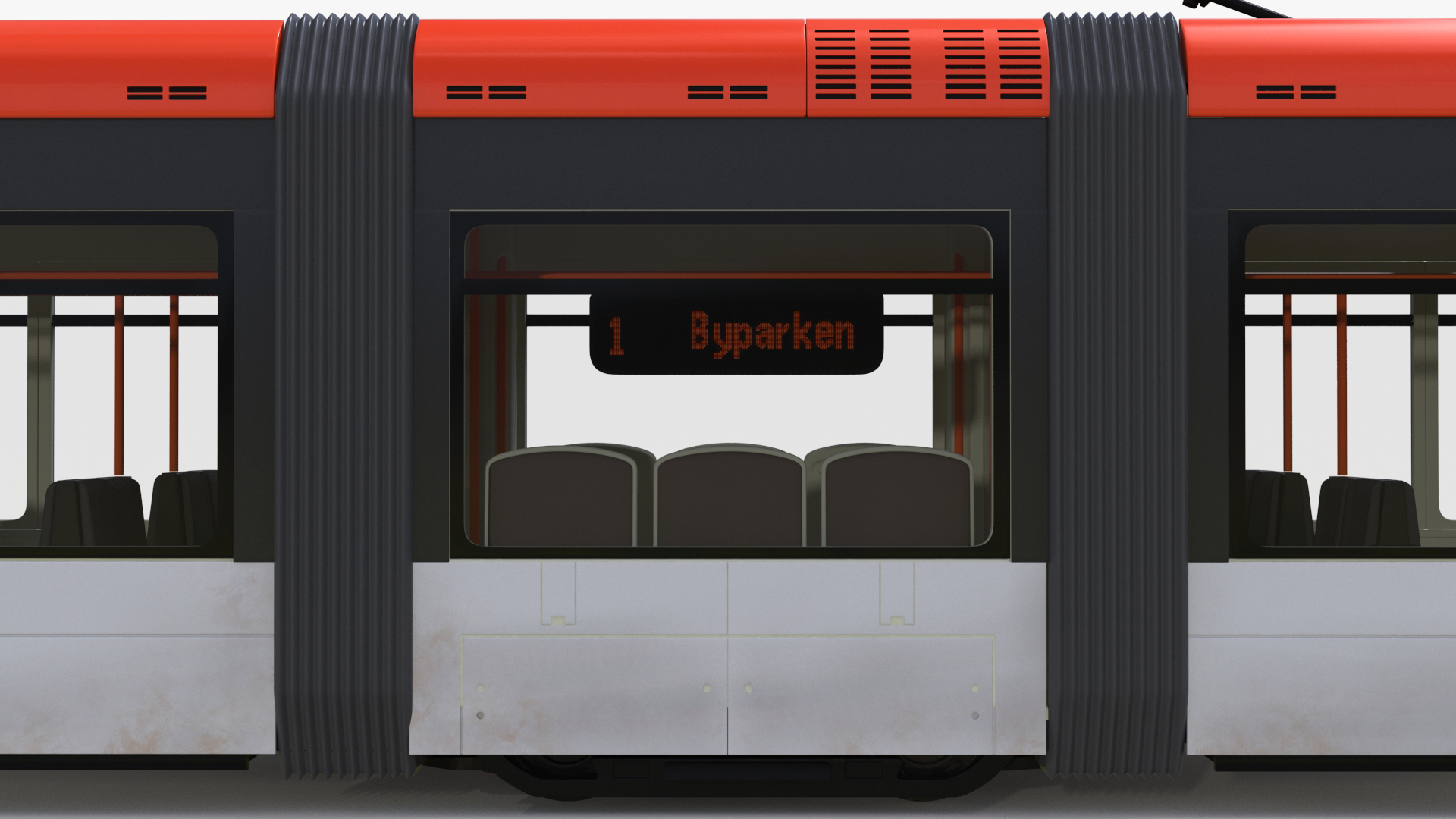 Modern City Tram Simple Interior 3D