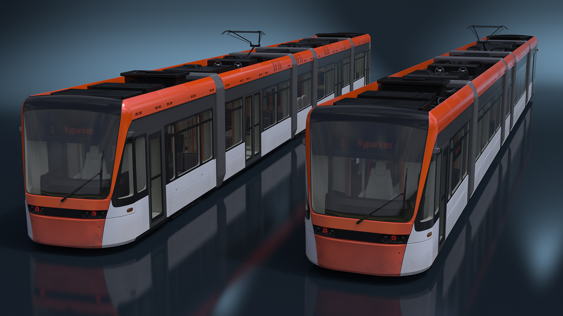 Modern City Tram Simple Interior 3D