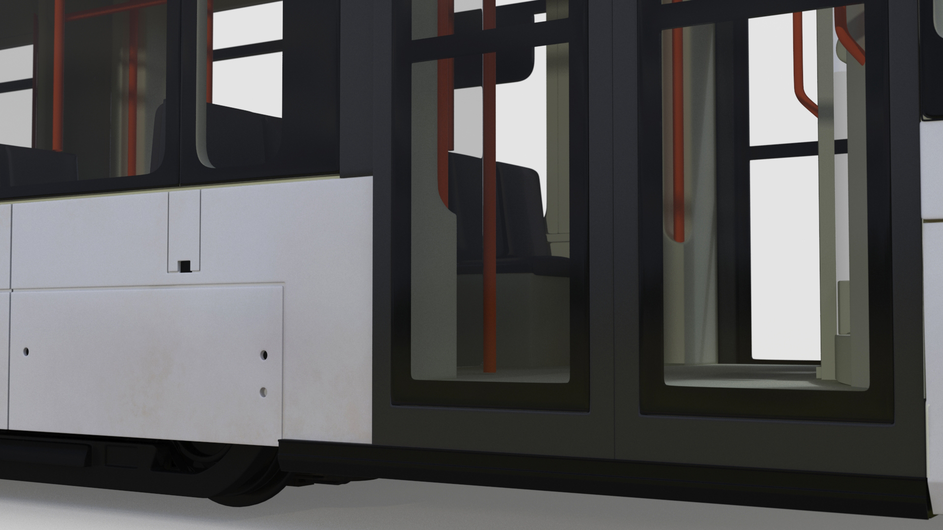 Modern City Tram Simple Interior 3D