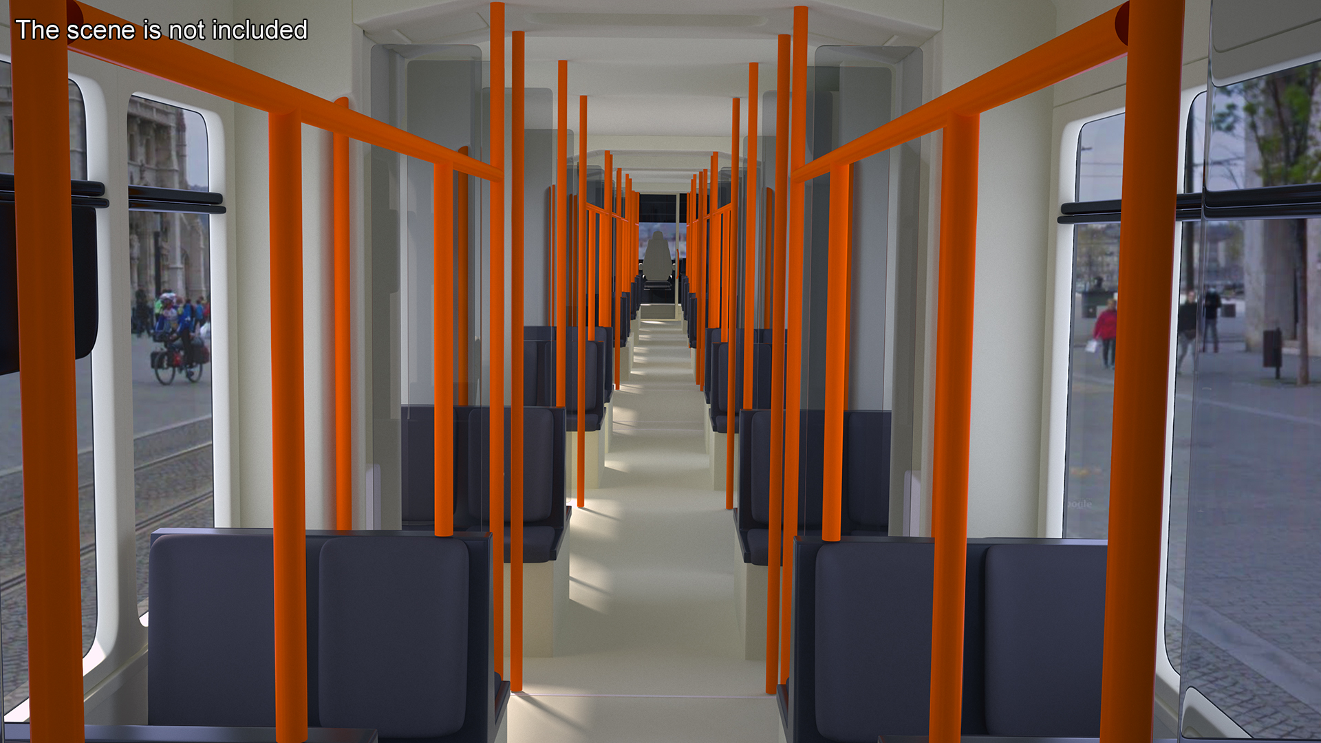 Modern City Tram Simple Interior 3D