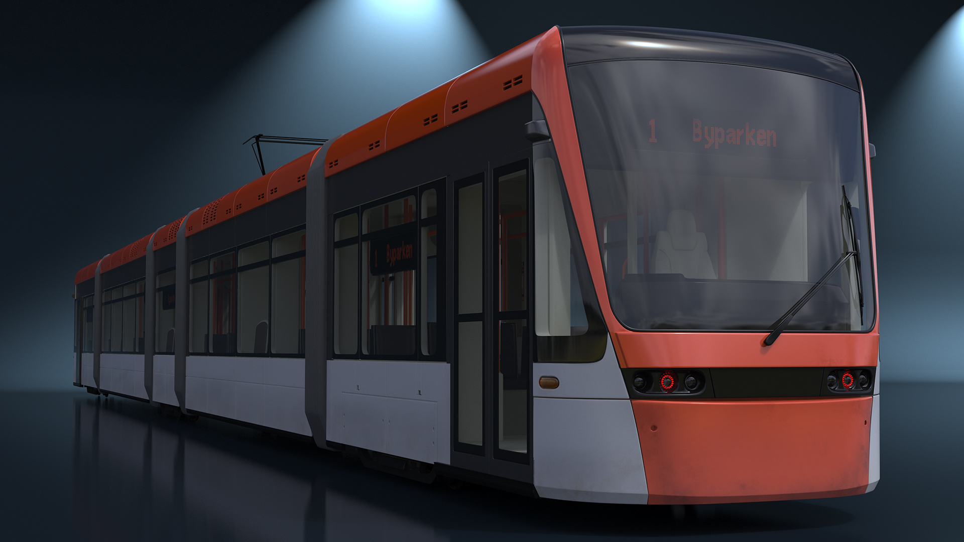 Modern City Tram Simple Interior 3D