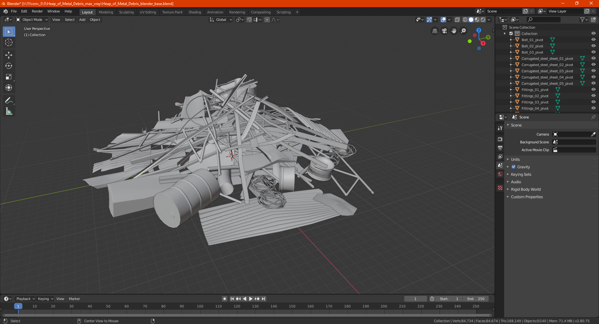 3D model Heap of Metal Debris