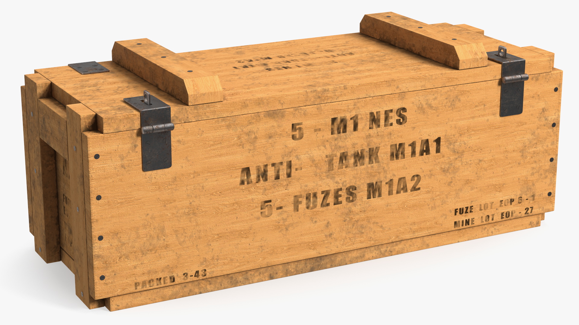 3D Military Wooden Ammo Crate