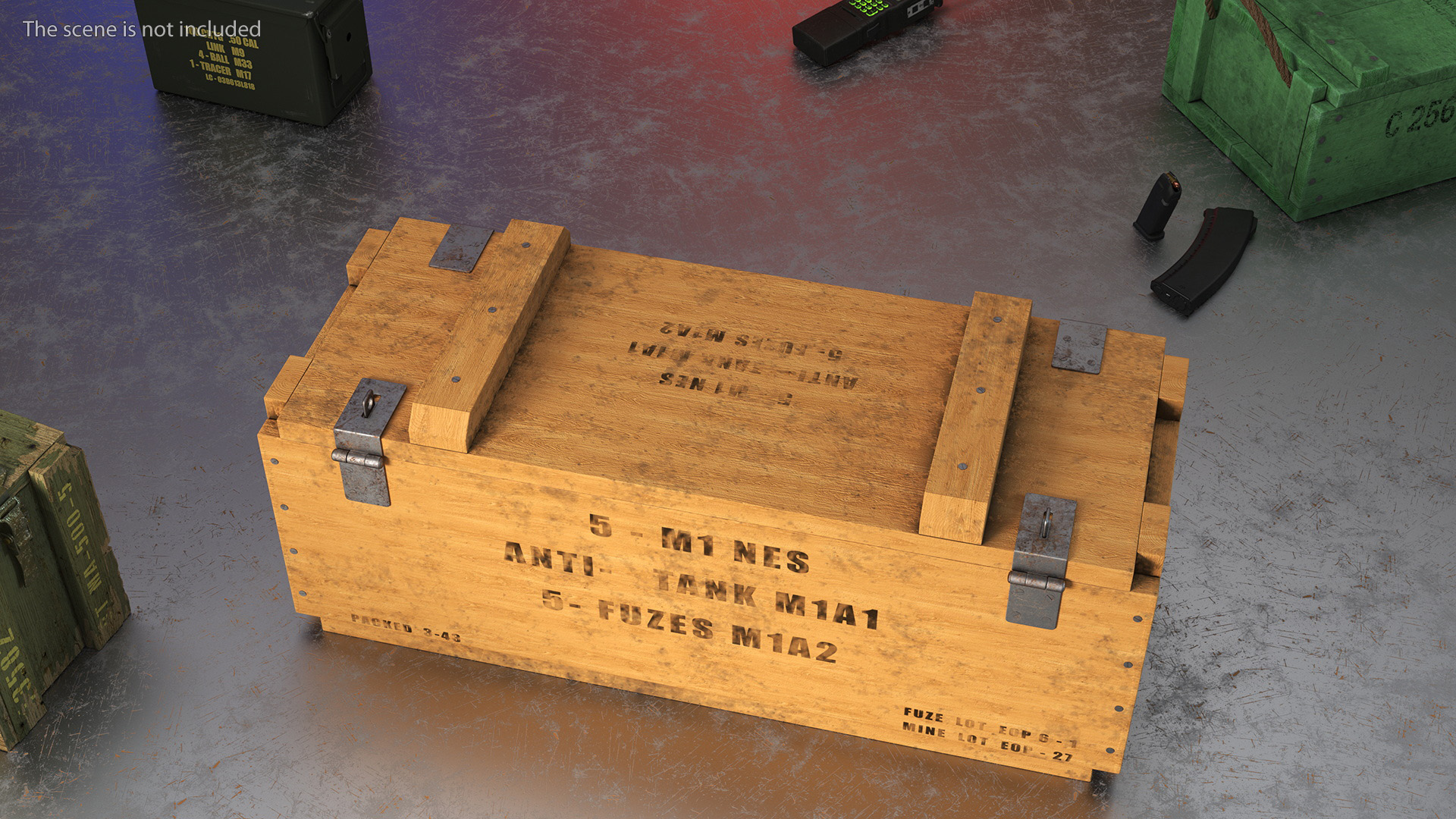 3D Military Wooden Ammo Crate