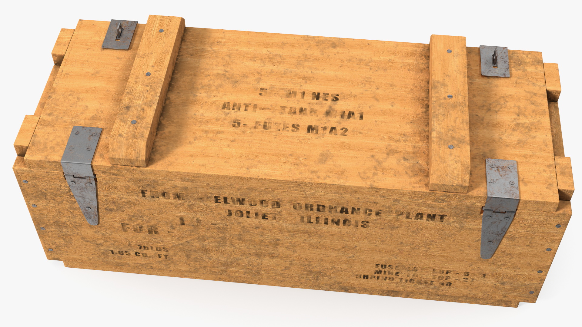 3D Military Wooden Ammo Crate