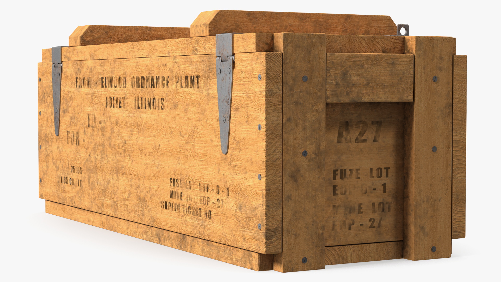 3D Military Wooden Ammo Crate