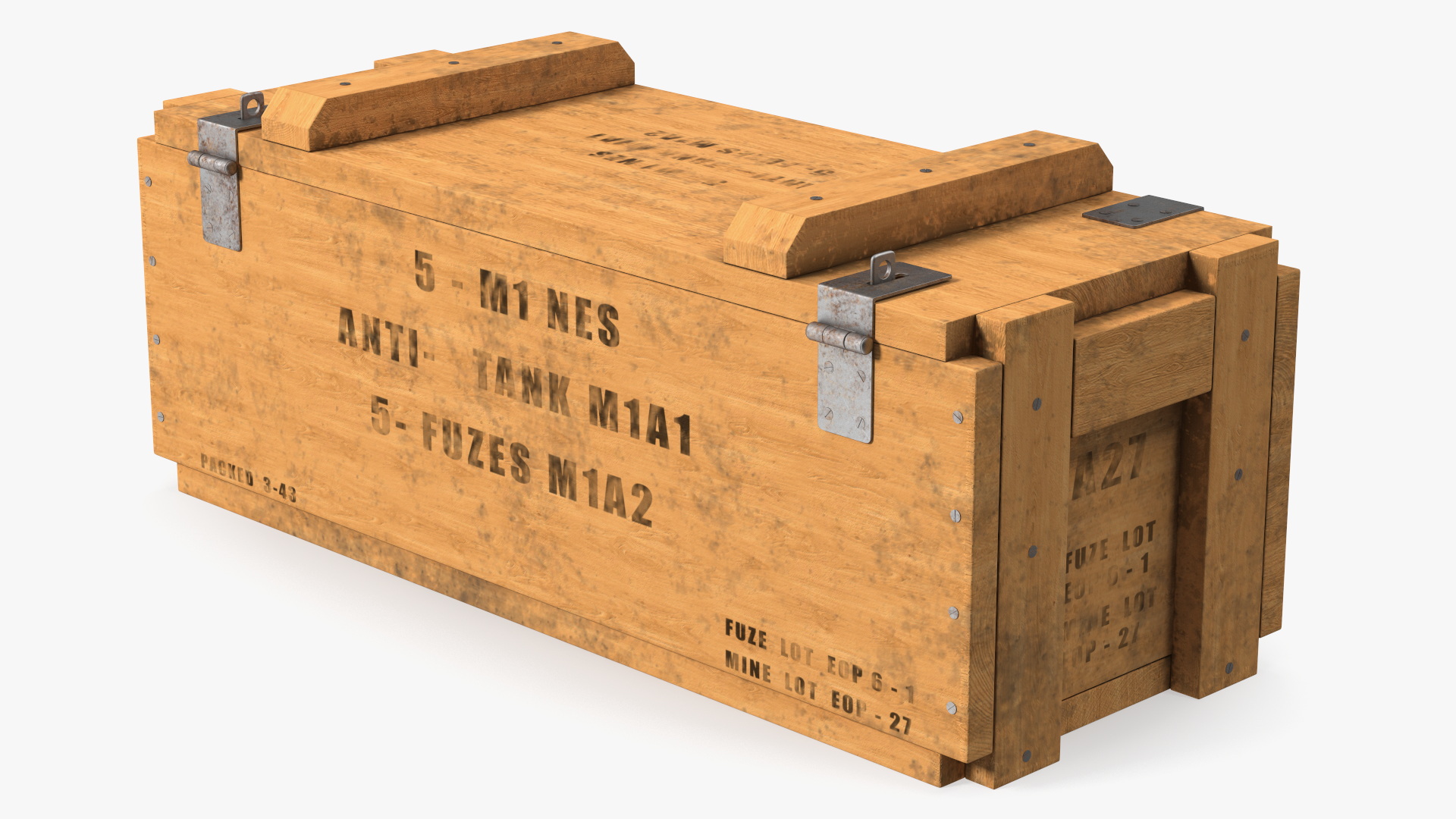 3D Military Wooden Ammo Crate