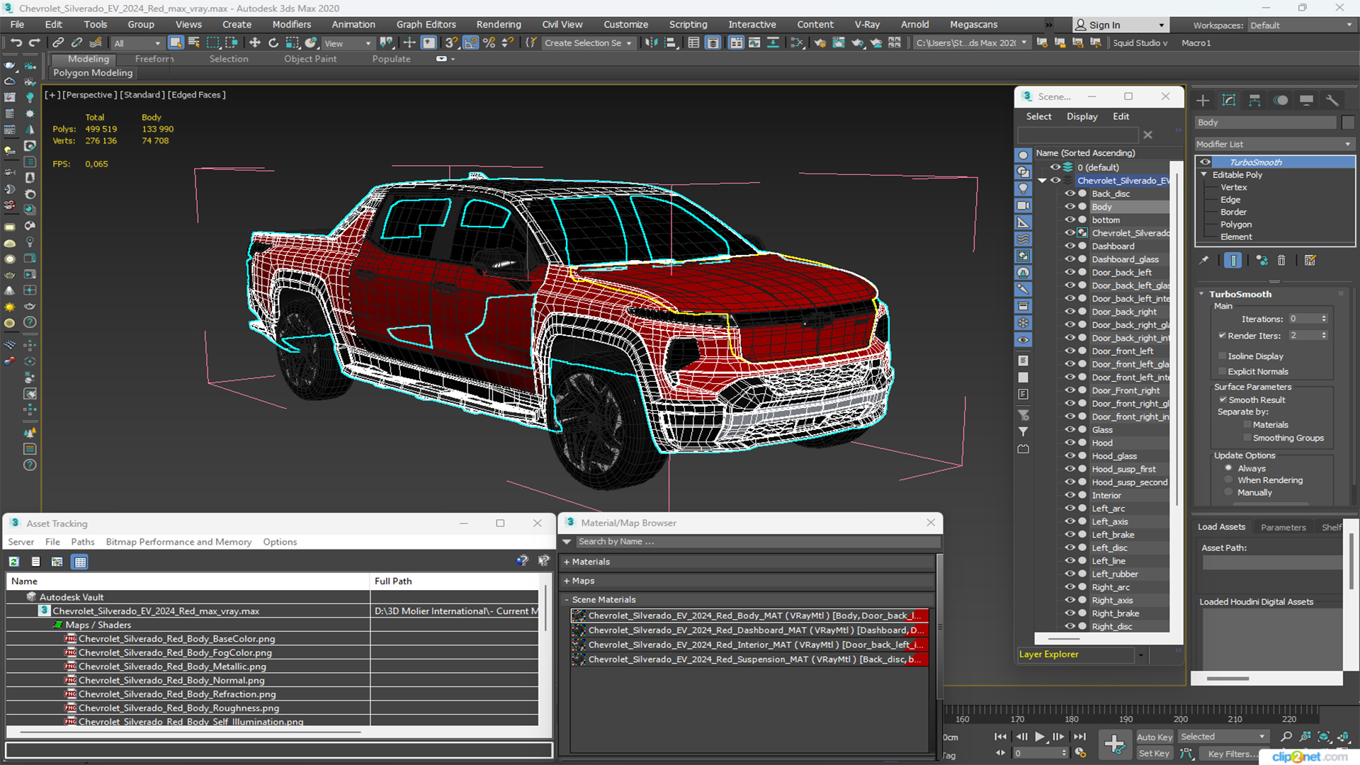 3D Chevrolet Silverado EV 2024 Red