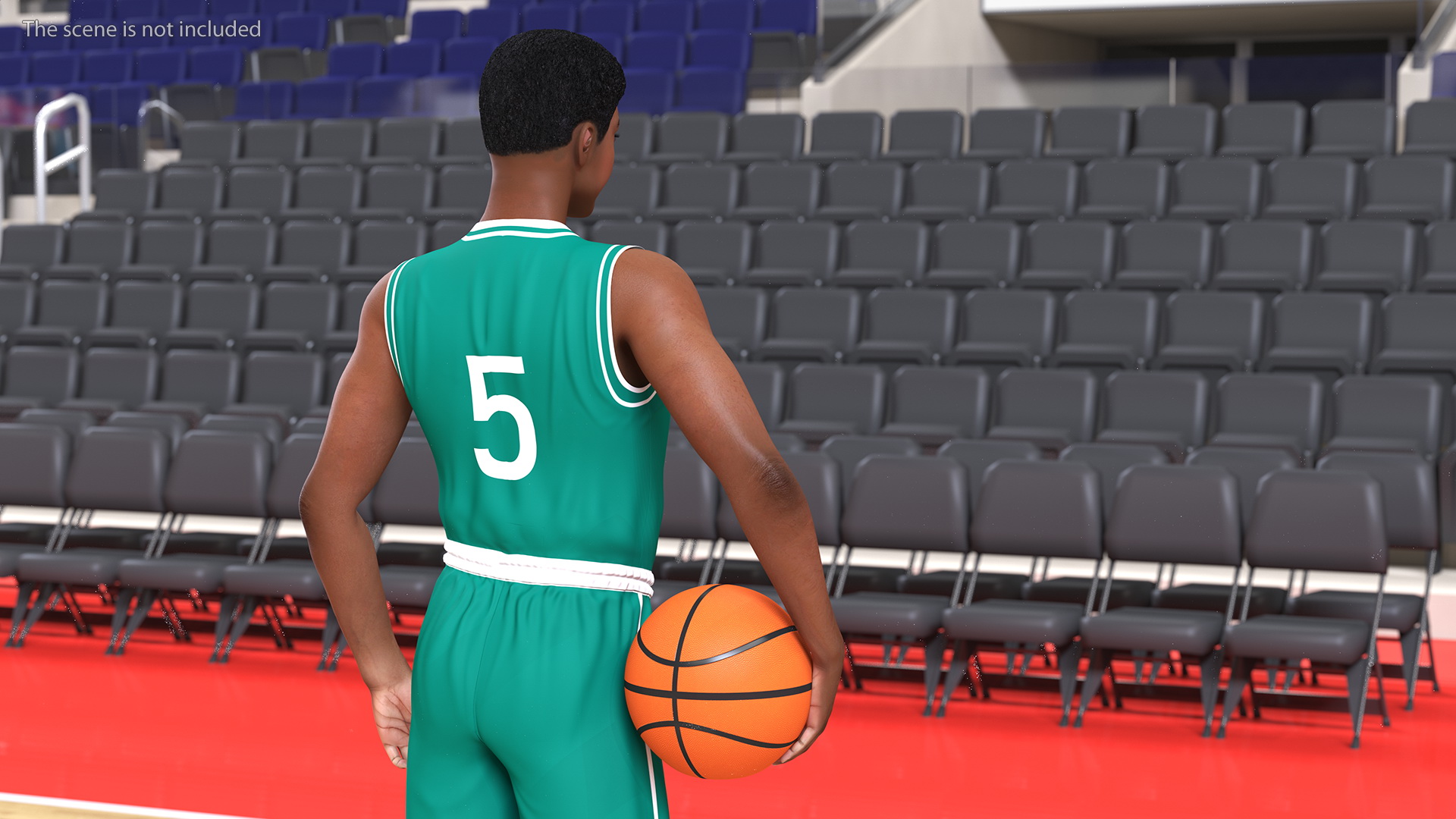 3D Light Skin Teenager Basketball Player Standing Pose