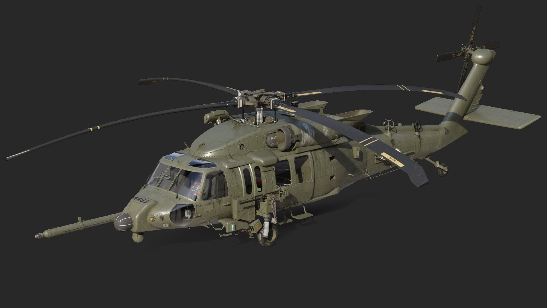 3D Combat Rescue Helicopter Sikorsky HH60 Pave Hawk model