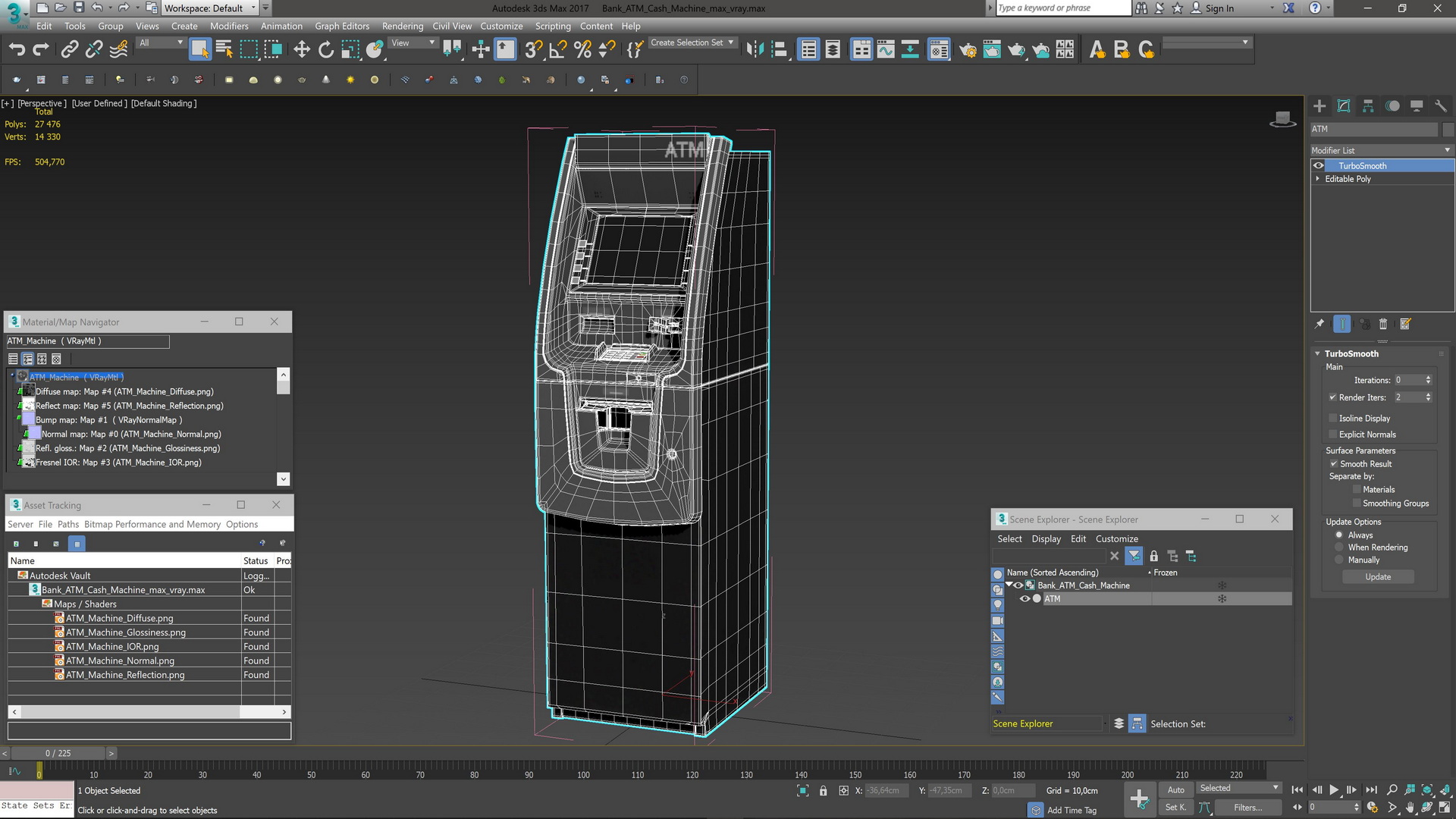 3D Bank ATM Cash Machine