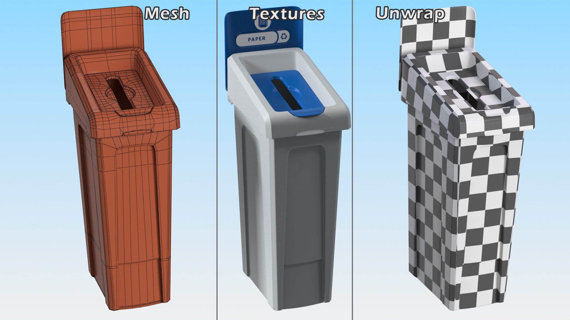 3D model Paper Waste Recycling Bin