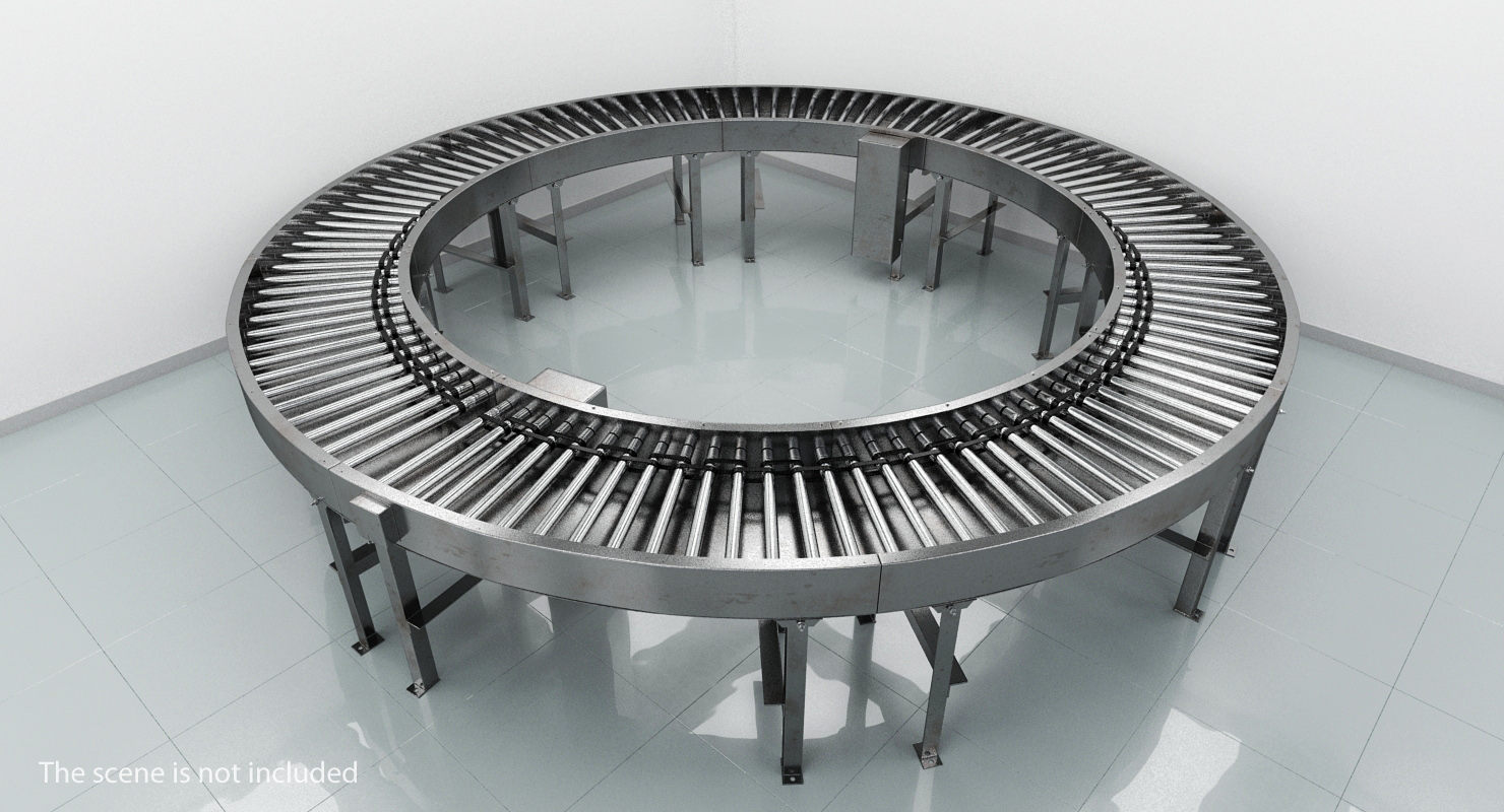 3D model Bend Roller Conveyor Motorised