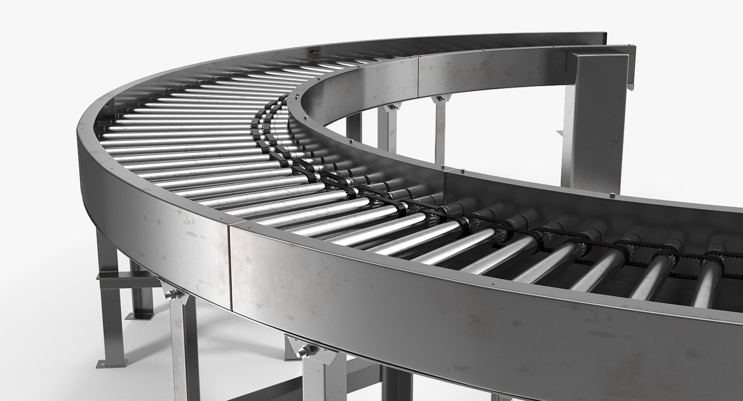 3D model Bend Roller Conveyor Motorised