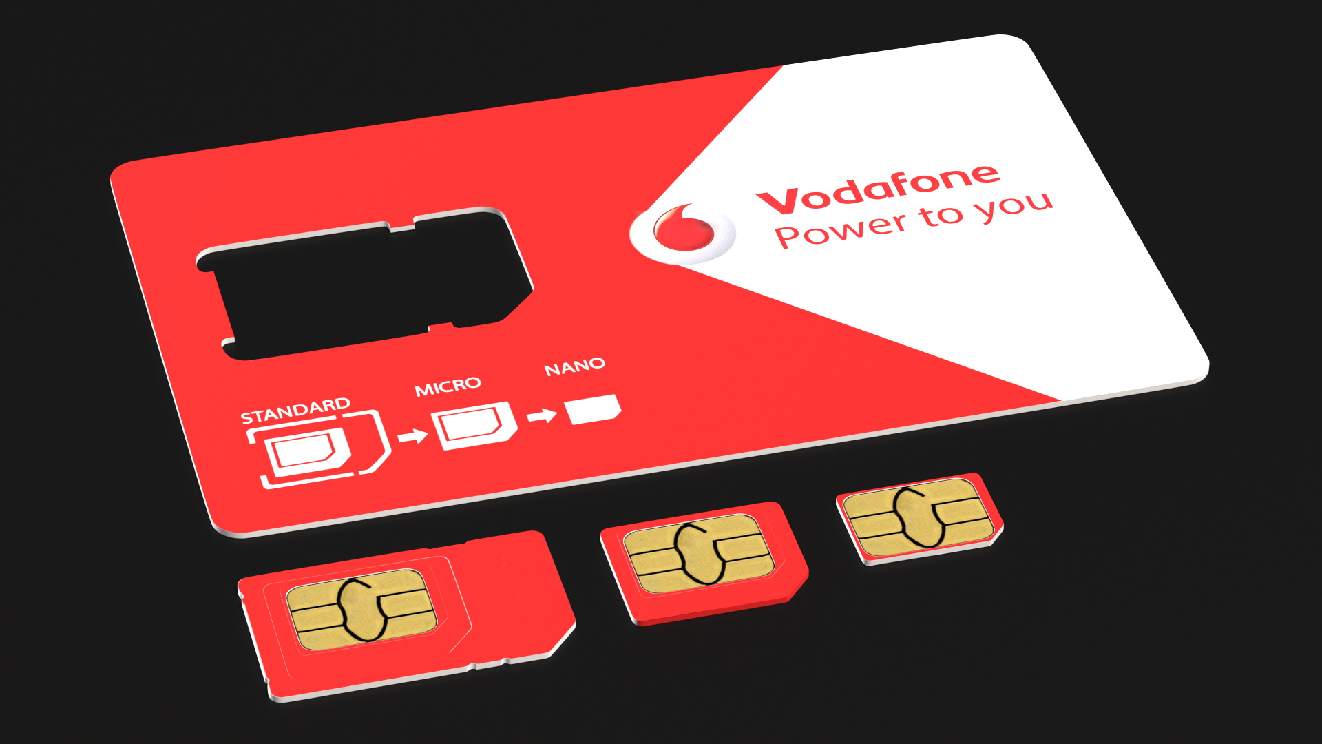 3D Vodafone Sim Card Types model