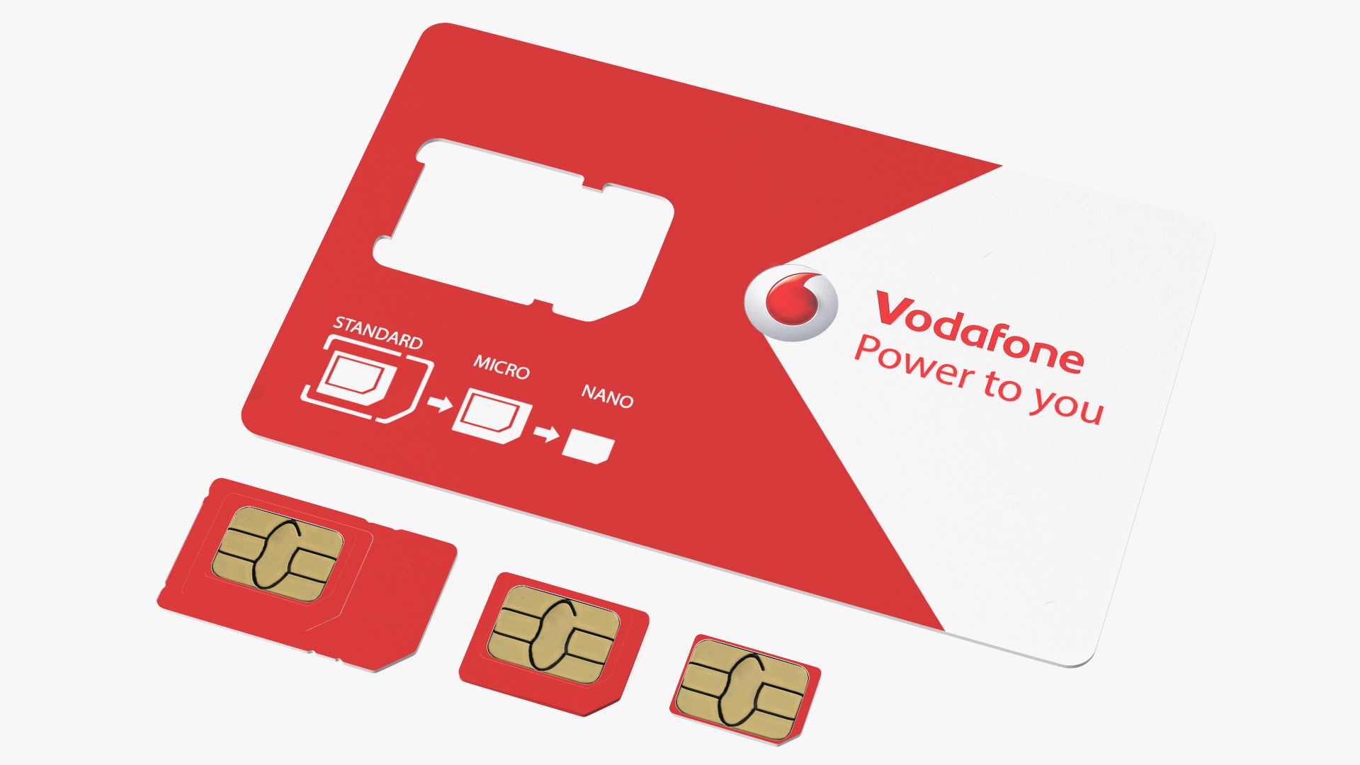 3D Vodafone Sim Card Types model