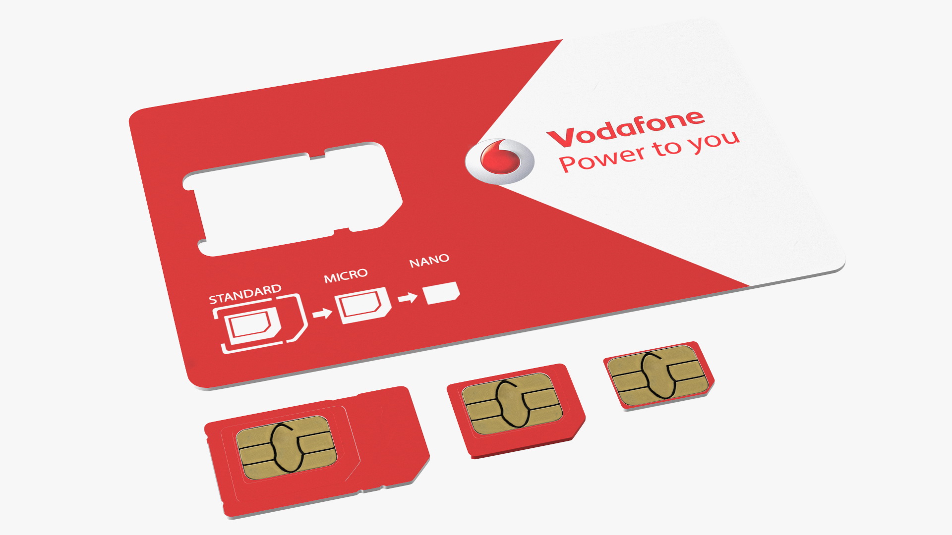 3D Vodafone Sim Card Types model