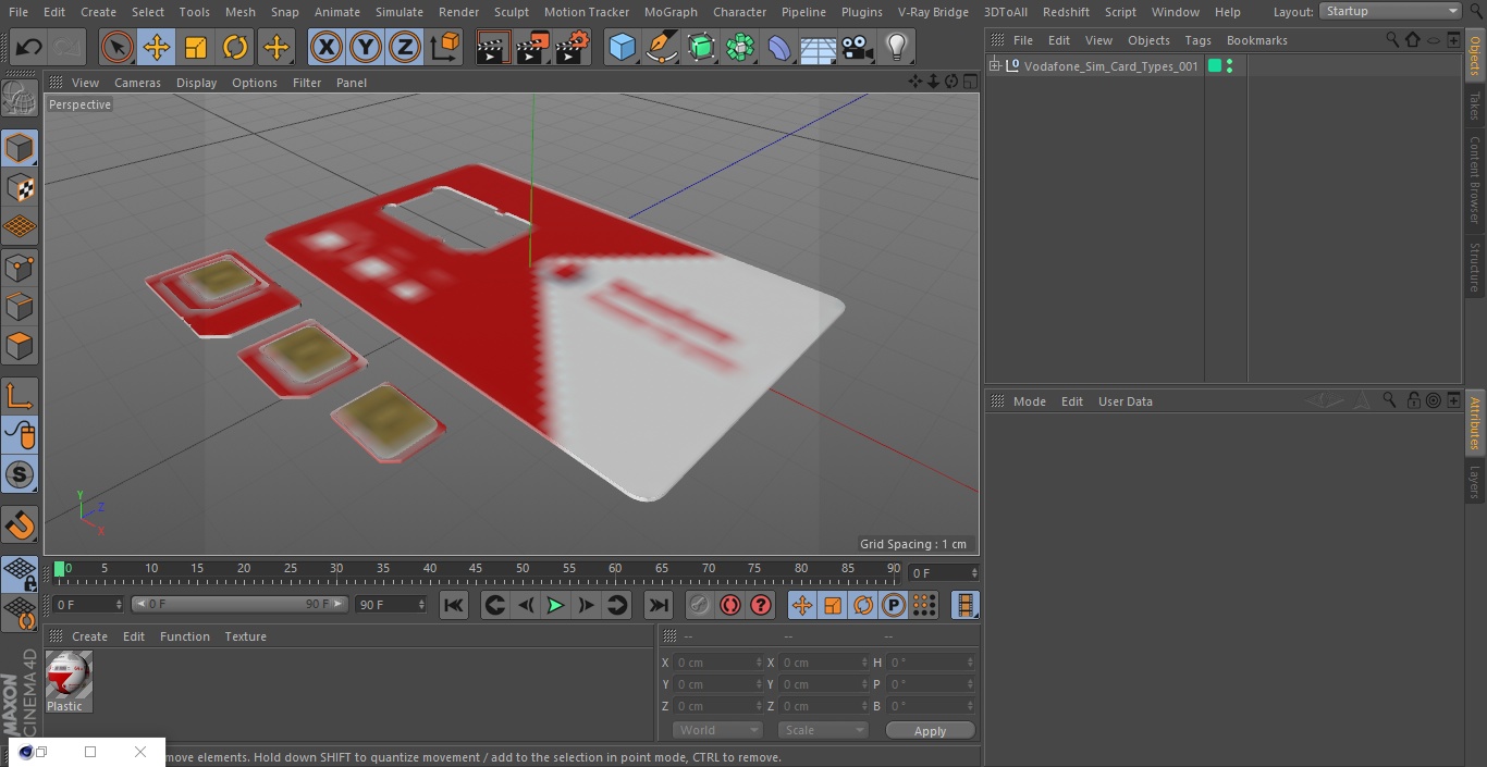 3D Vodafone Sim Card Types model