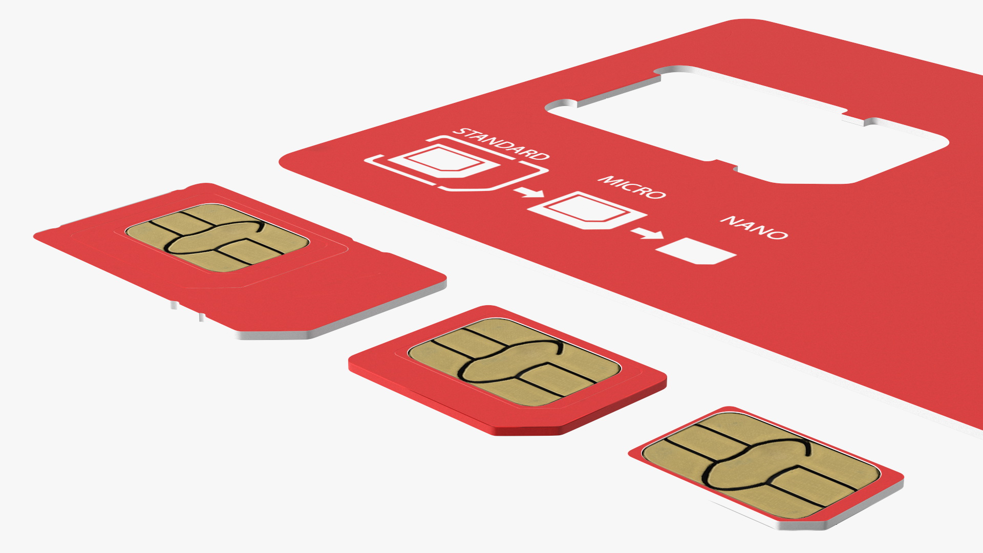 3D Vodafone Sim Card Types model