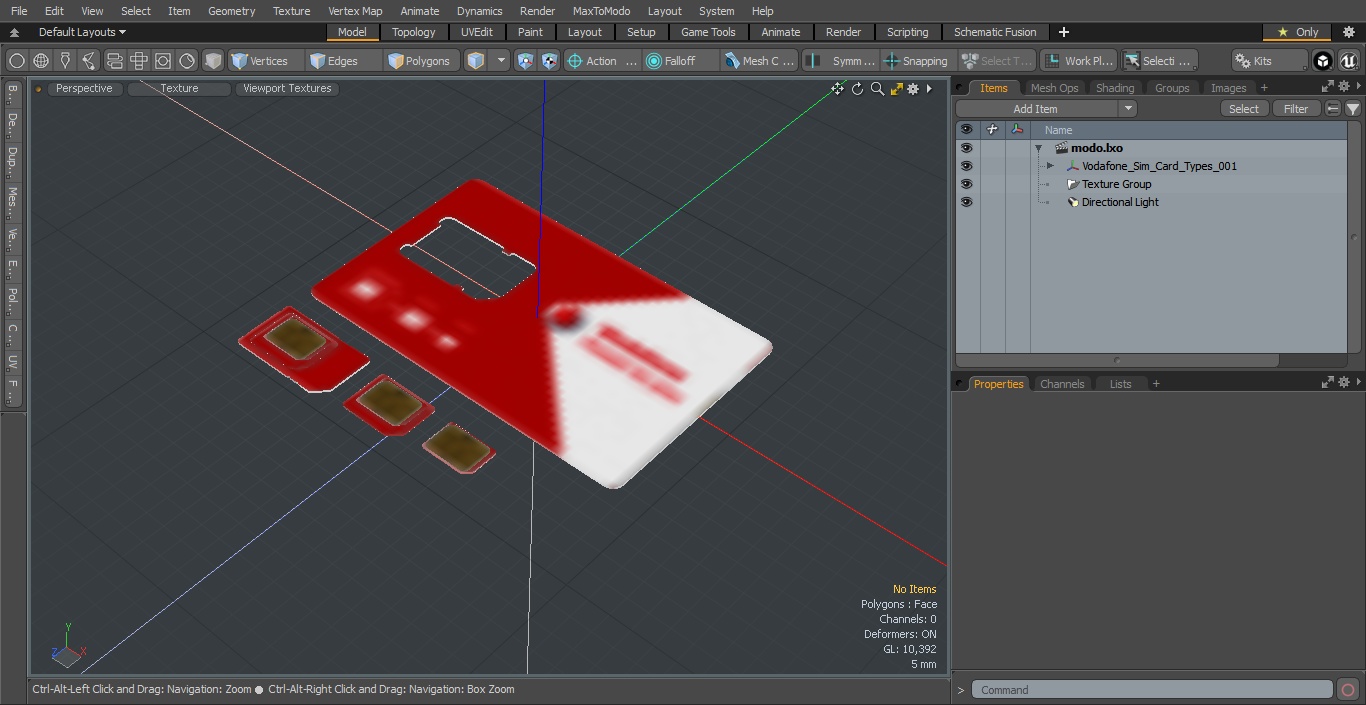 3D Vodafone Sim Card Types model