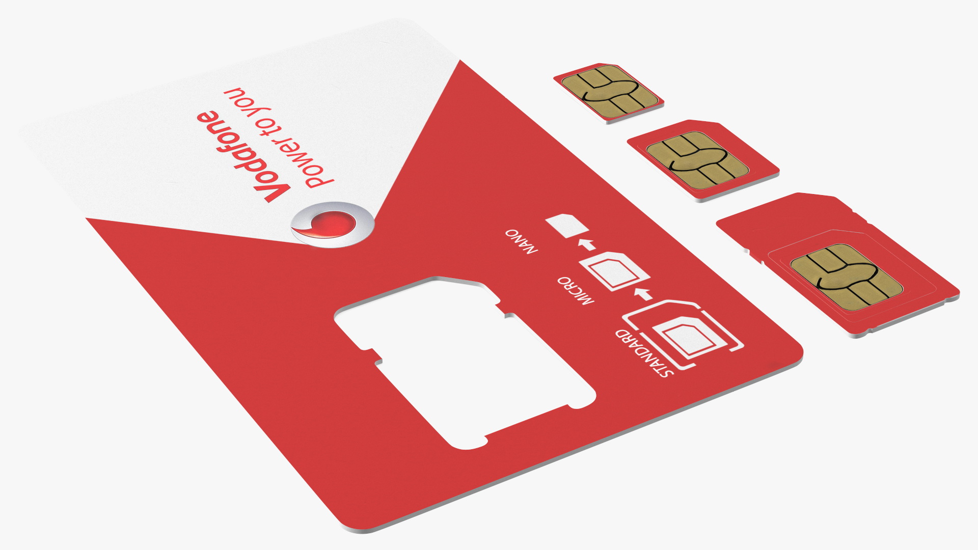 3D Vodafone Sim Card Types model