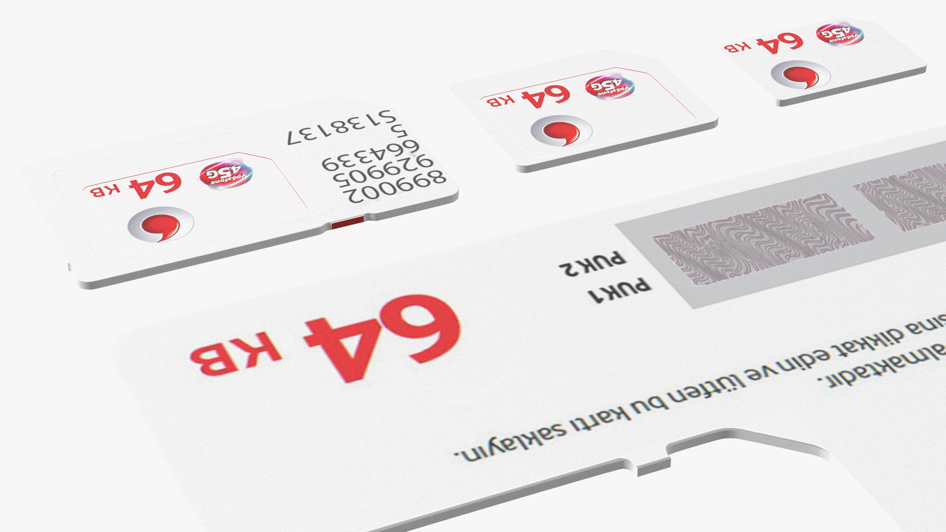 3D Vodafone Sim Card Types model