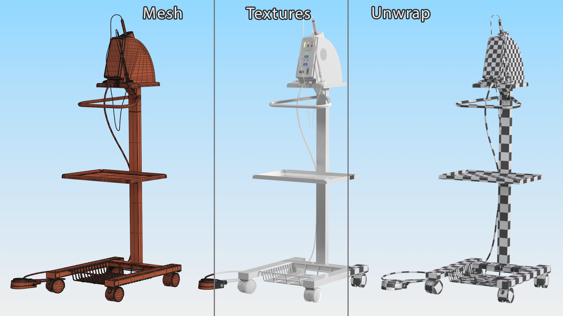 Dental Anesthesia System on Cart 3D